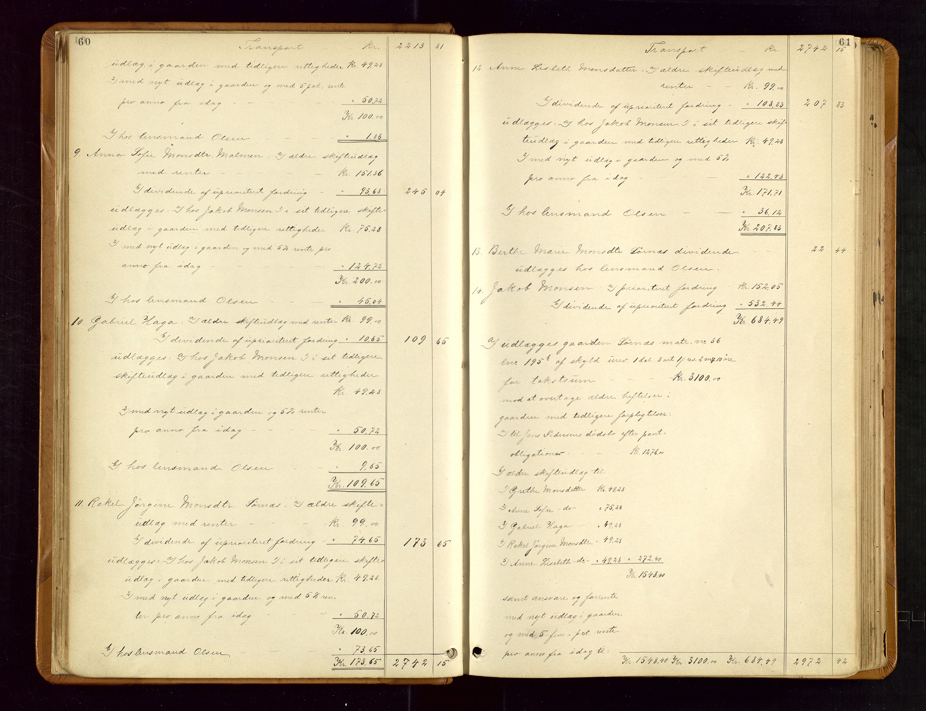 Jæren sorenskriveri, AV/SAST-A-100310/01/5/50/50BB/L0004: SKIFTEUTLODNINGSPROTOKOLL, 1887-1893, p. 60-61