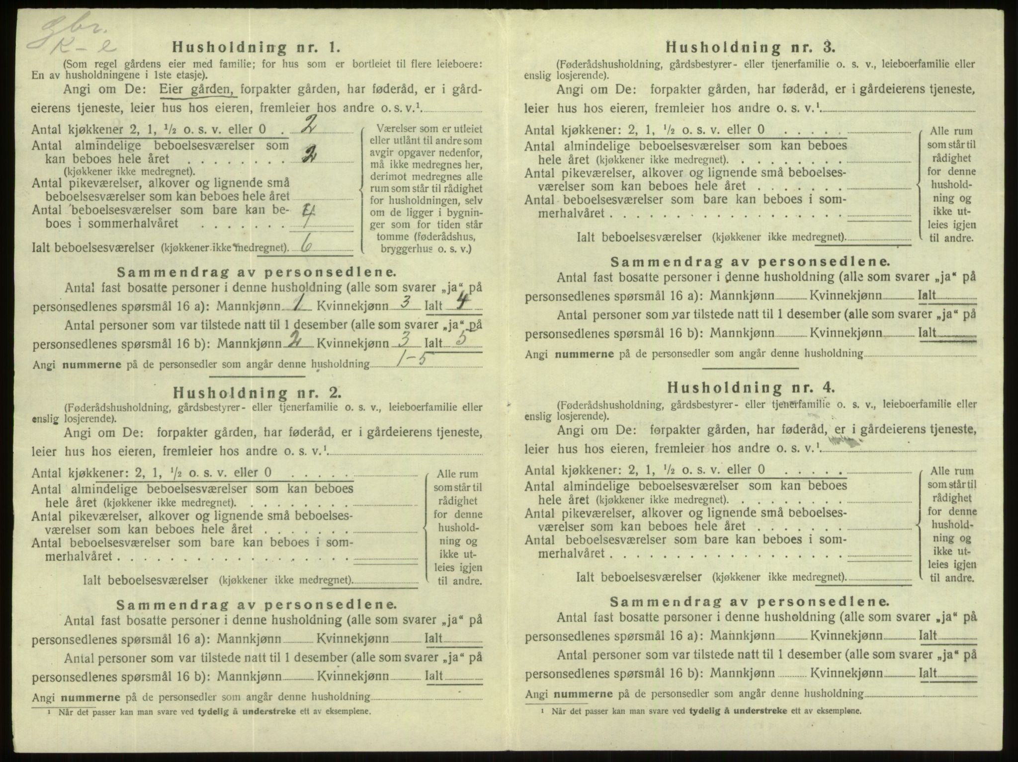 SAB, 1920 census for Gloppen, 1920, p. 568