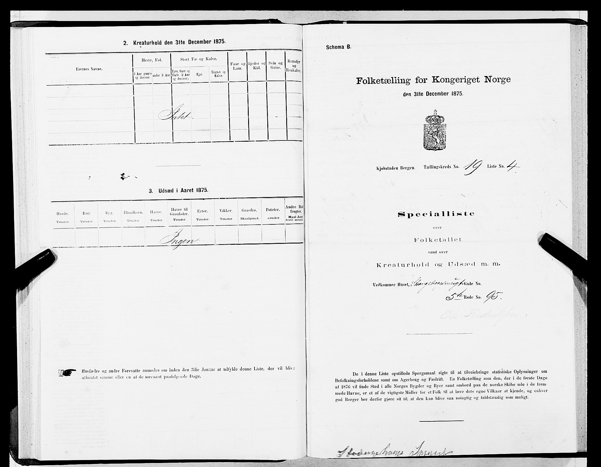 SAB, 1875 census for 1301 Bergen, 1875, p. 955