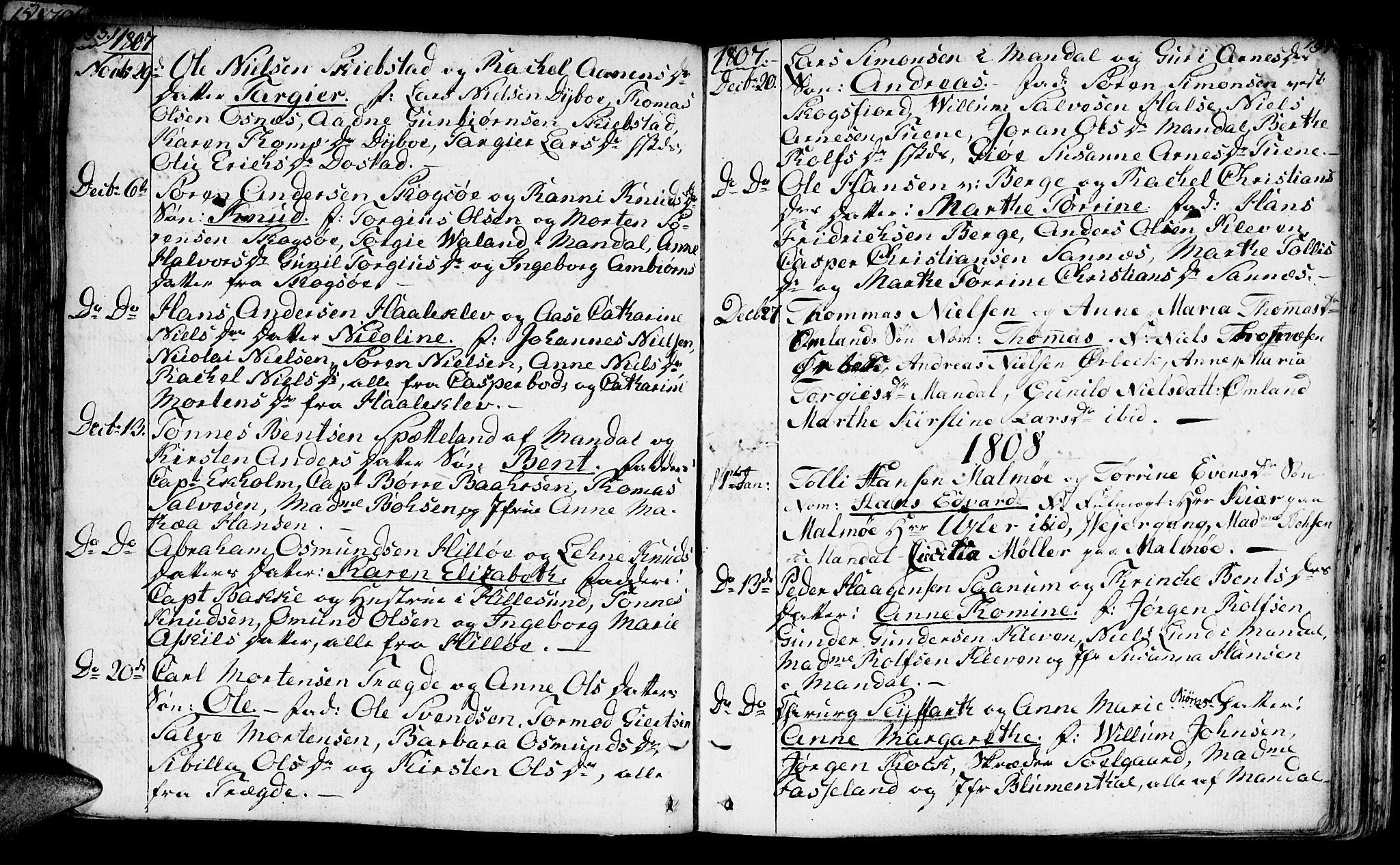 Mandal sokneprestkontor, SAK/1111-0030/F/Fa/Faa/L0008: Parish register (official) no. A 8, 1794-1817, p. 193-194
