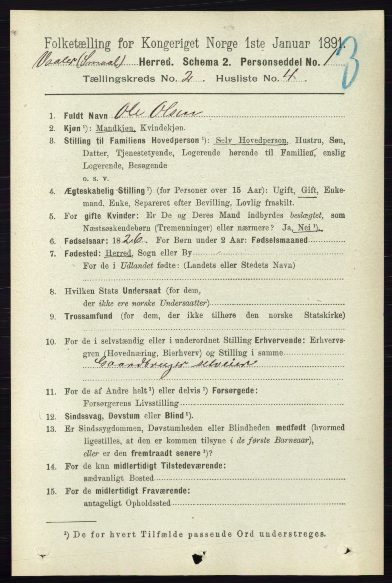 RA, 1891 census for 0137 Våler, 1891, p. 703