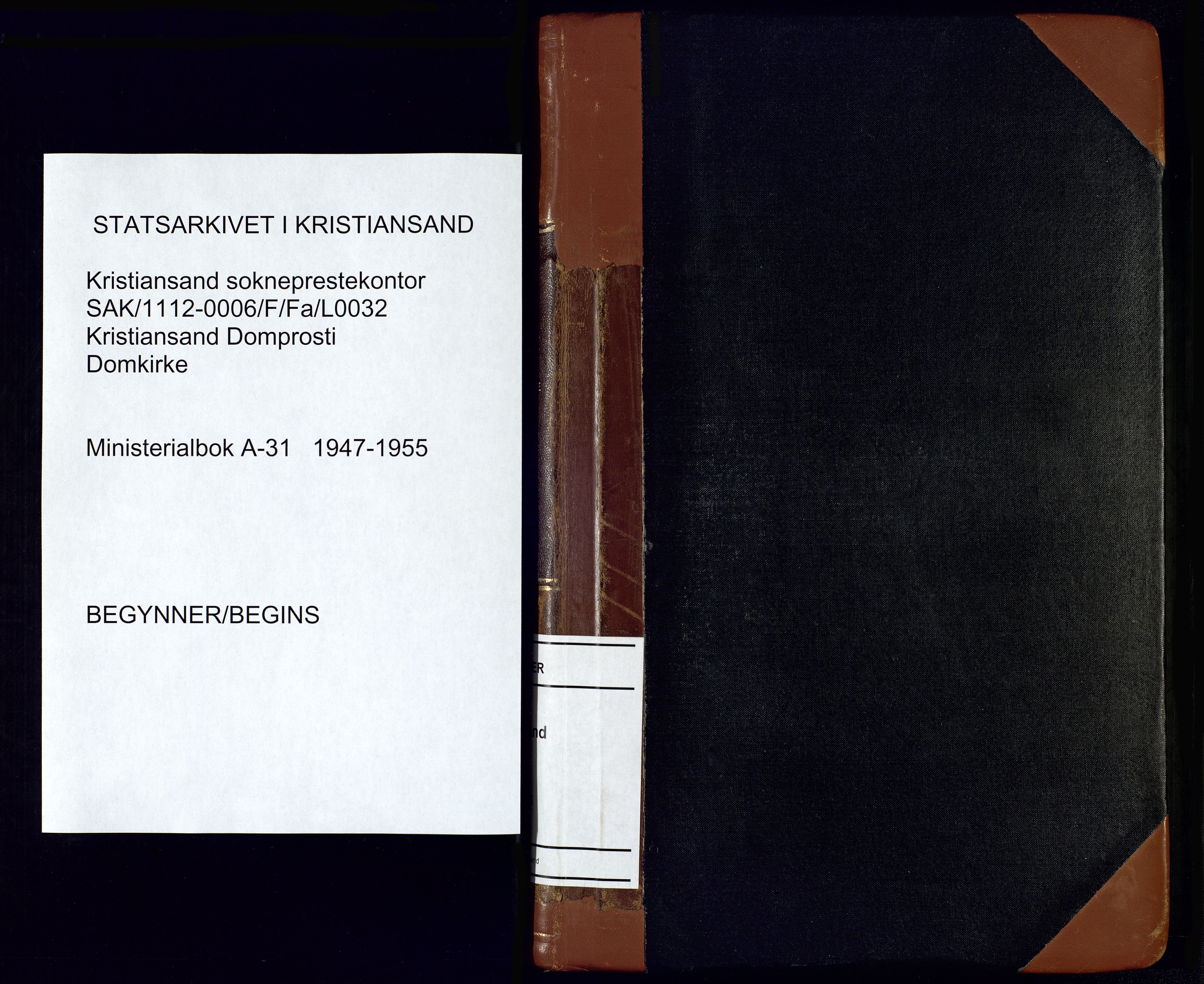 Kristiansand domprosti, SAK/1112-0006/F/Fa/L0032: Parish register (official) no. A-31, 1947-1955