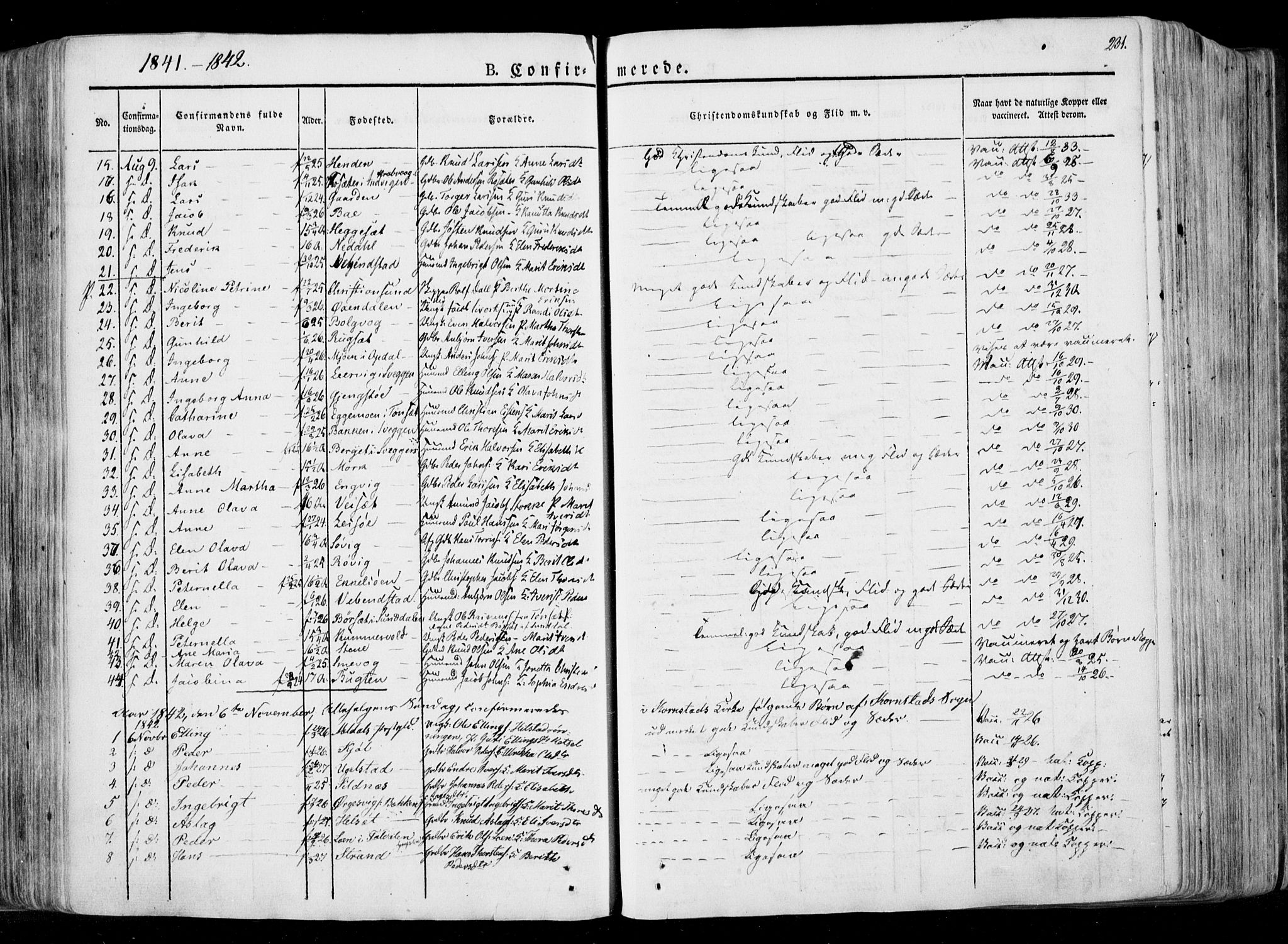 Ministerialprotokoller, klokkerbøker og fødselsregistre - Møre og Romsdal, SAT/A-1454/568/L0803: Parish register (official) no. 568A10, 1830-1853, p. 231