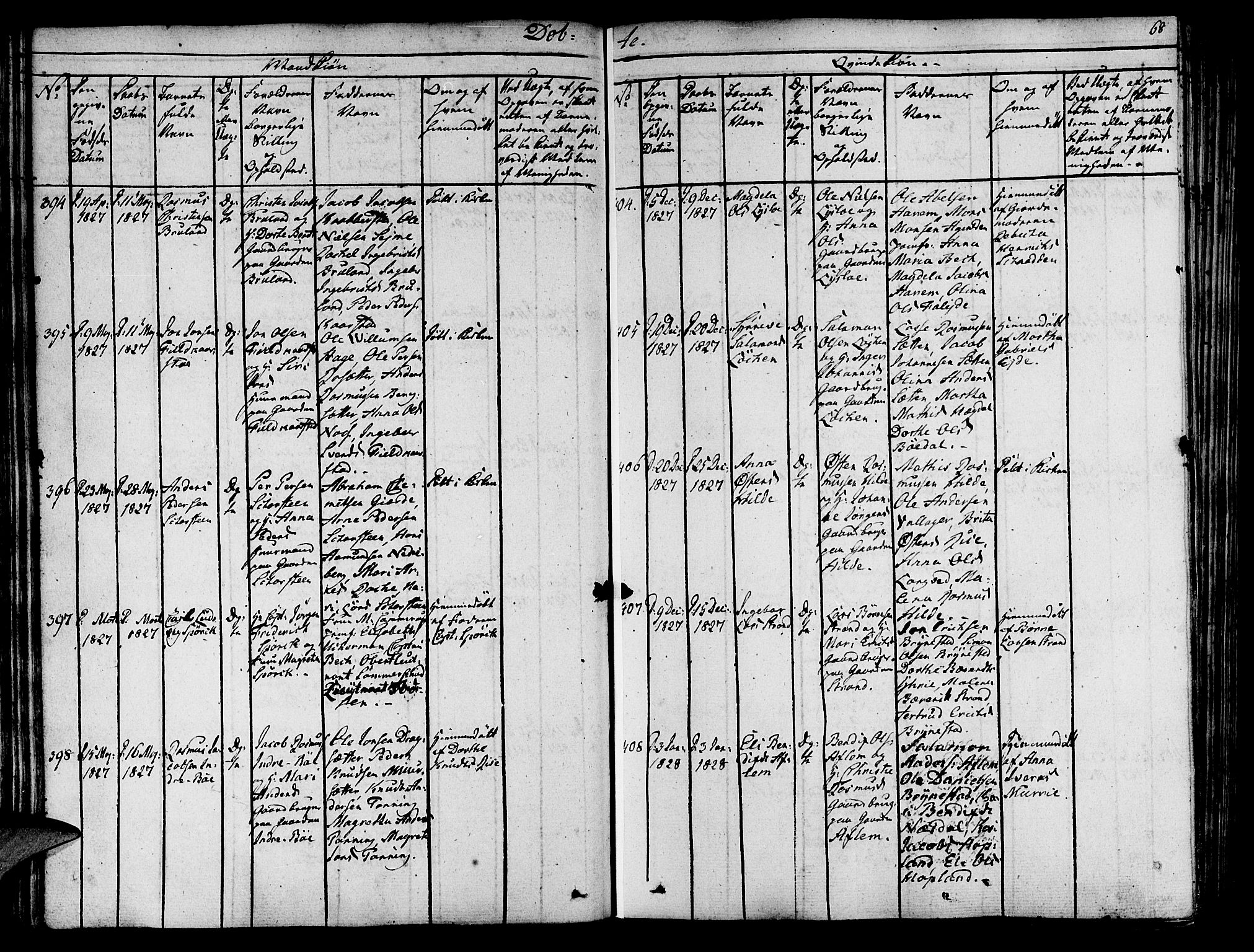 Innvik sokneprestembete, SAB/A-80501: Parish register (official) no. A 3, 1820-1832, p. 68
