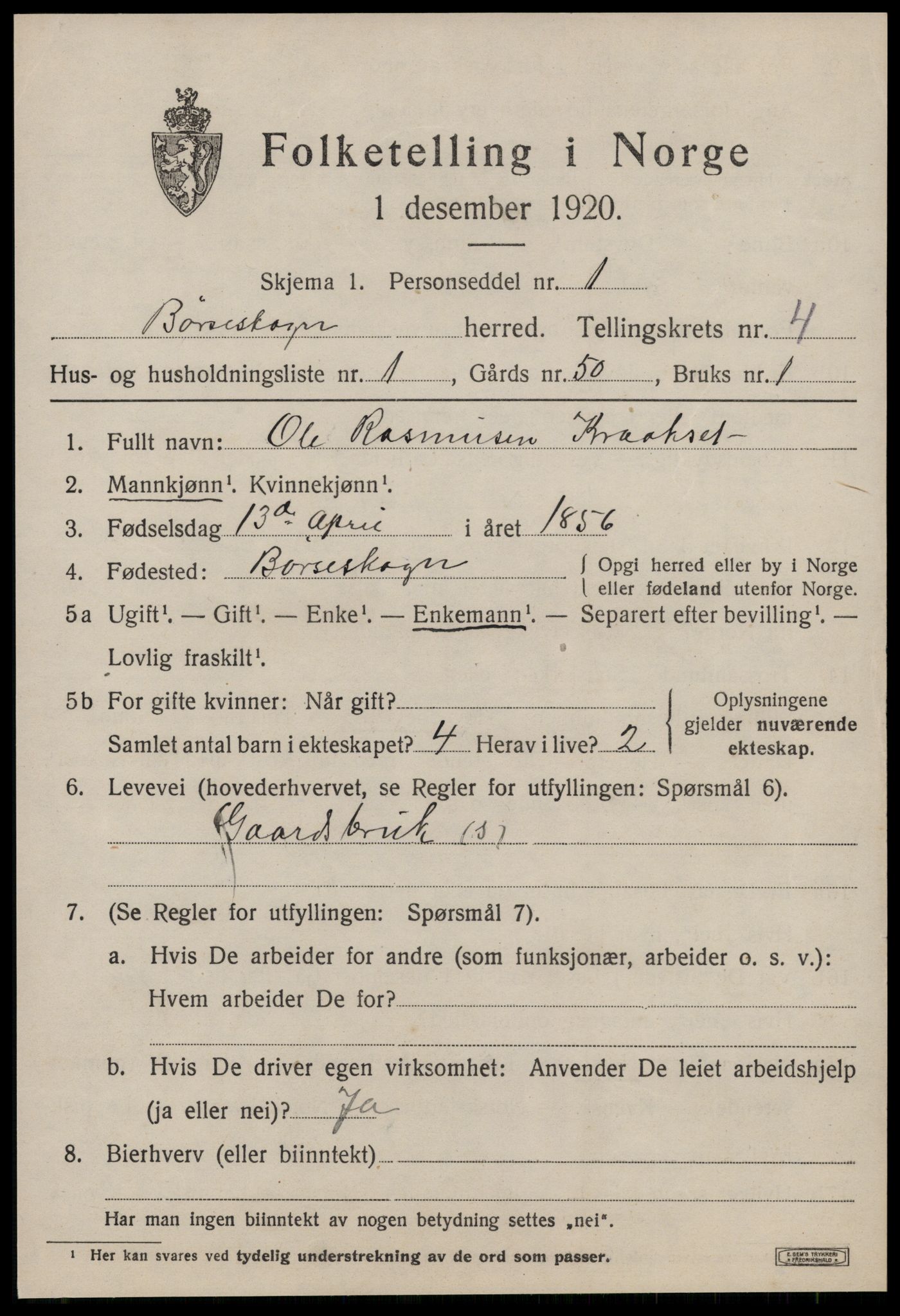 SAT, 1920 census for Børseskogn, 1920, p. 2270