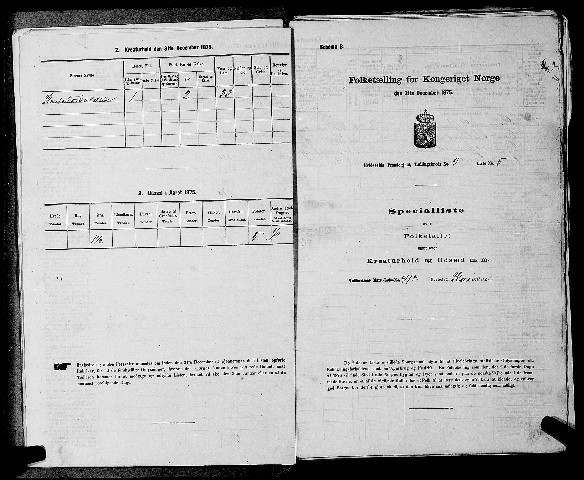 SAKO, 1875 census for 0829P Kviteseid, 1875, p. 767