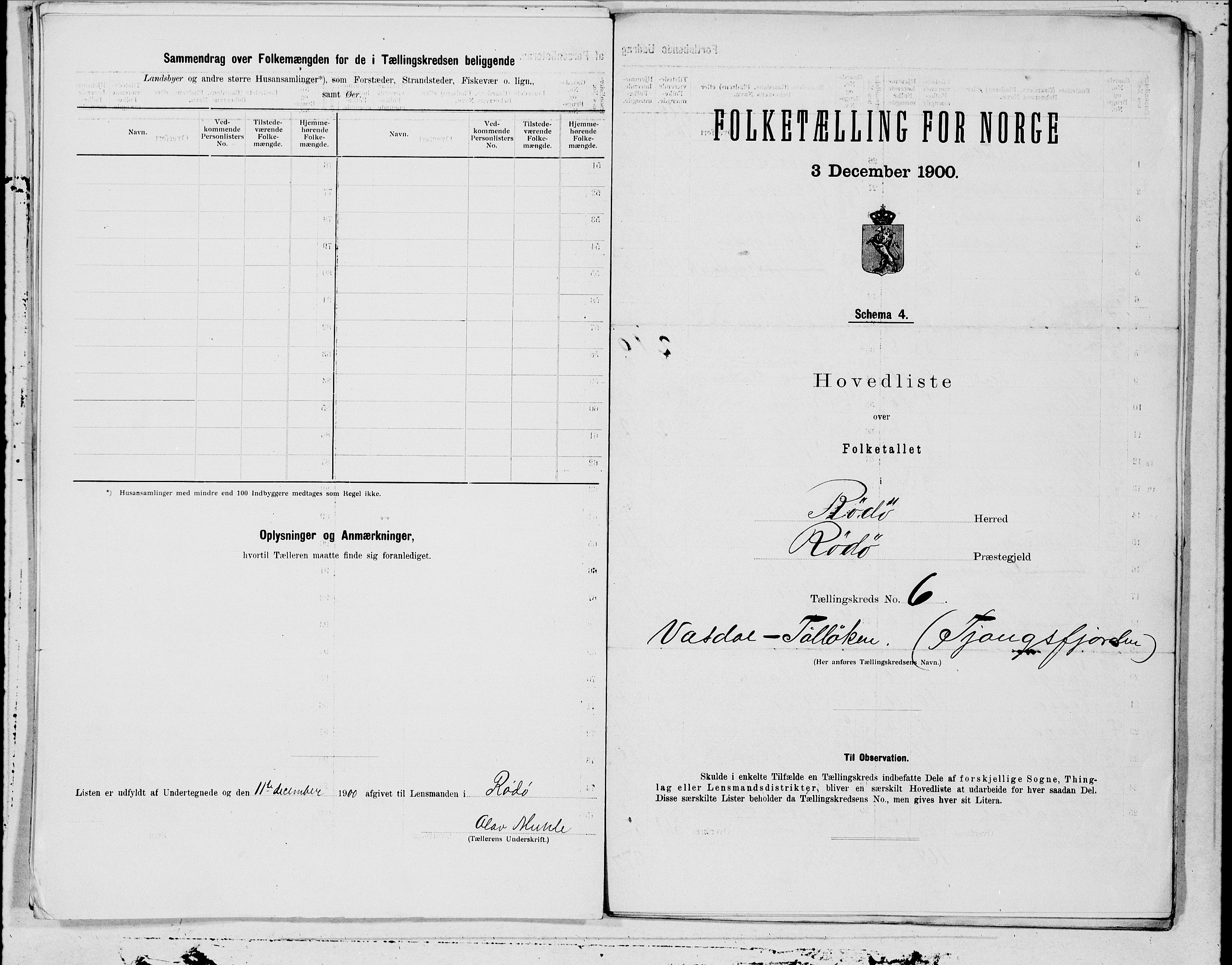 SAT, 1900 census for Rødøy, 1900, p. 12