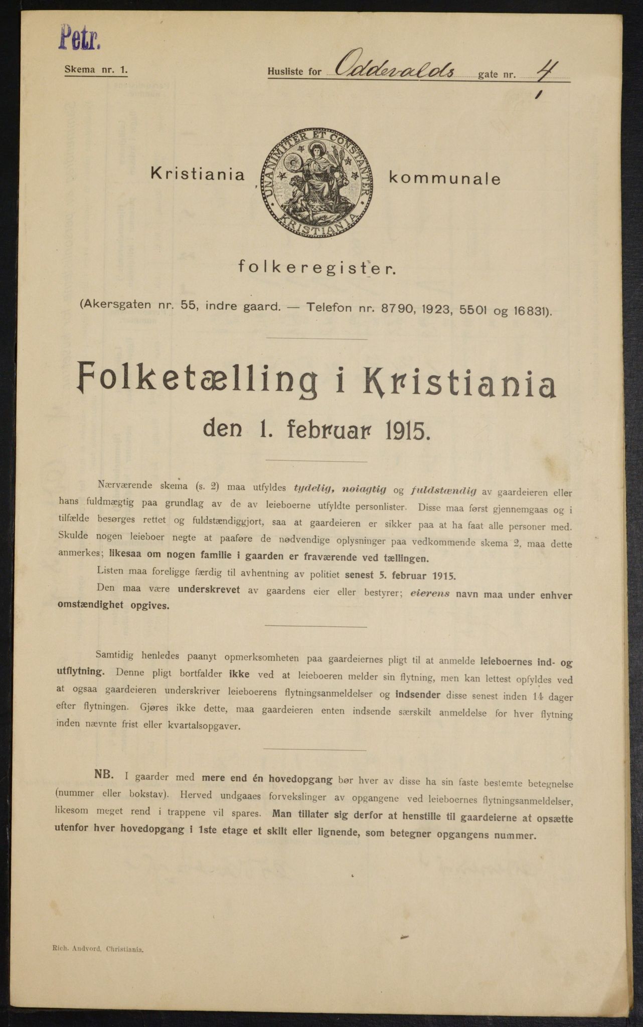 OBA, Municipal Census 1915 for Kristiania, 1915, p. 73857