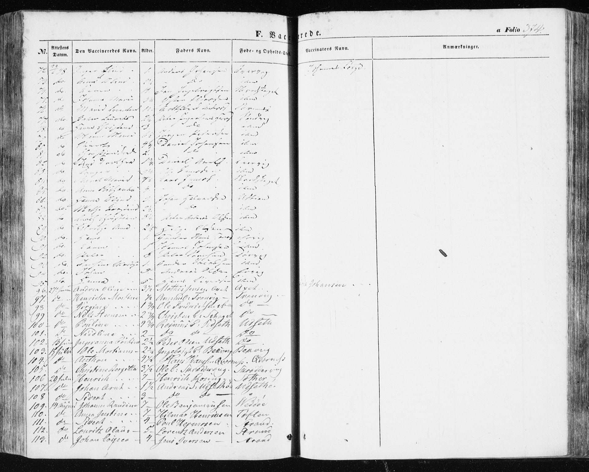 Ministerialprotokoller, klokkerbøker og fødselsregistre - Sør-Trøndelag, SAT/A-1456/634/L0529: Parish register (official) no. 634A05, 1843-1851, p. 374