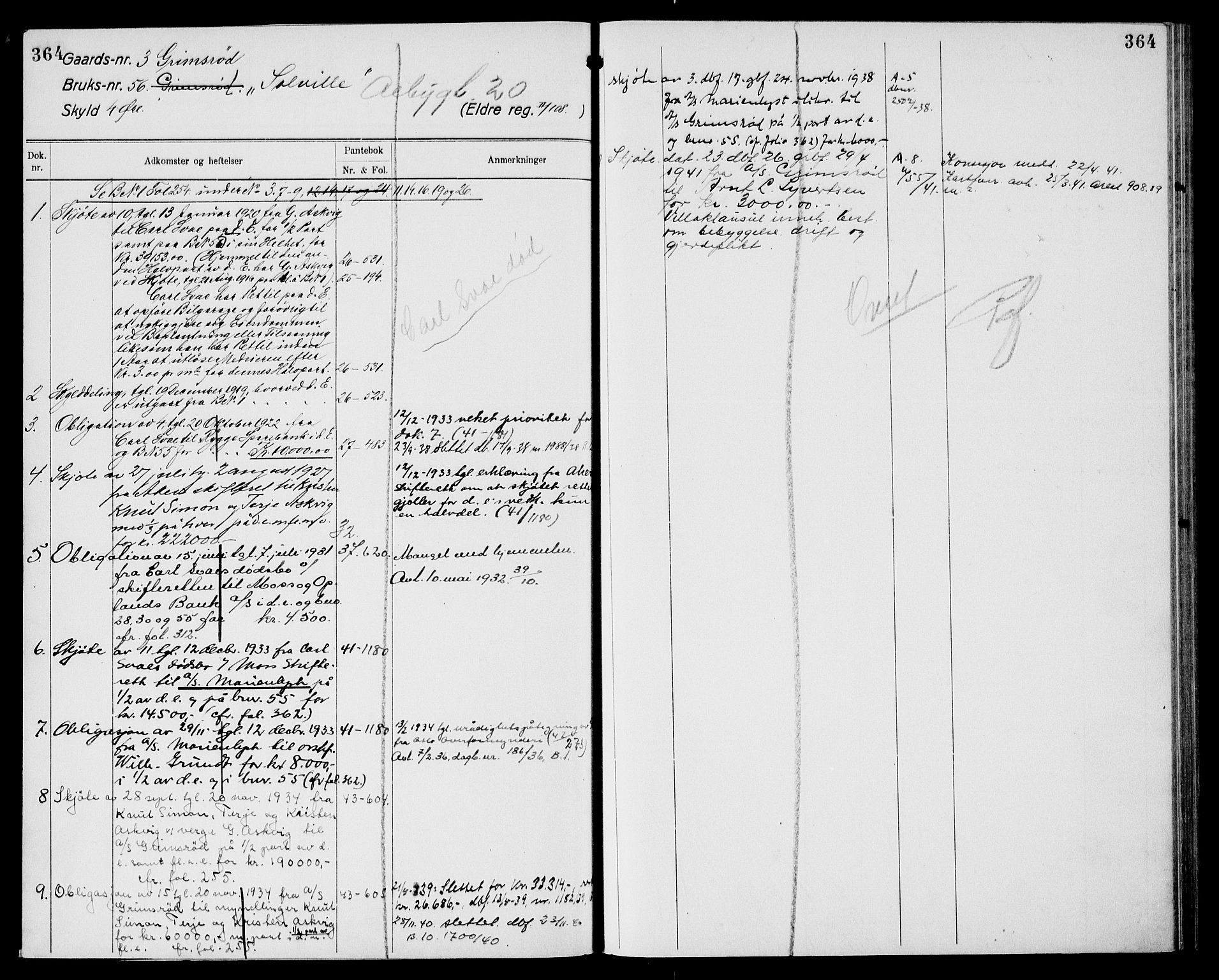 Moss sorenskriveri, AV/SAO-A-10168: Mortgage register no. XI 2, 1836-1960, p. 364