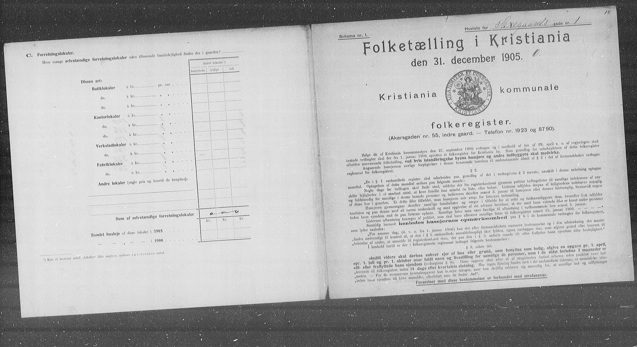 OBA, Municipal Census 1905 for Kristiania, 1905, p. 46431