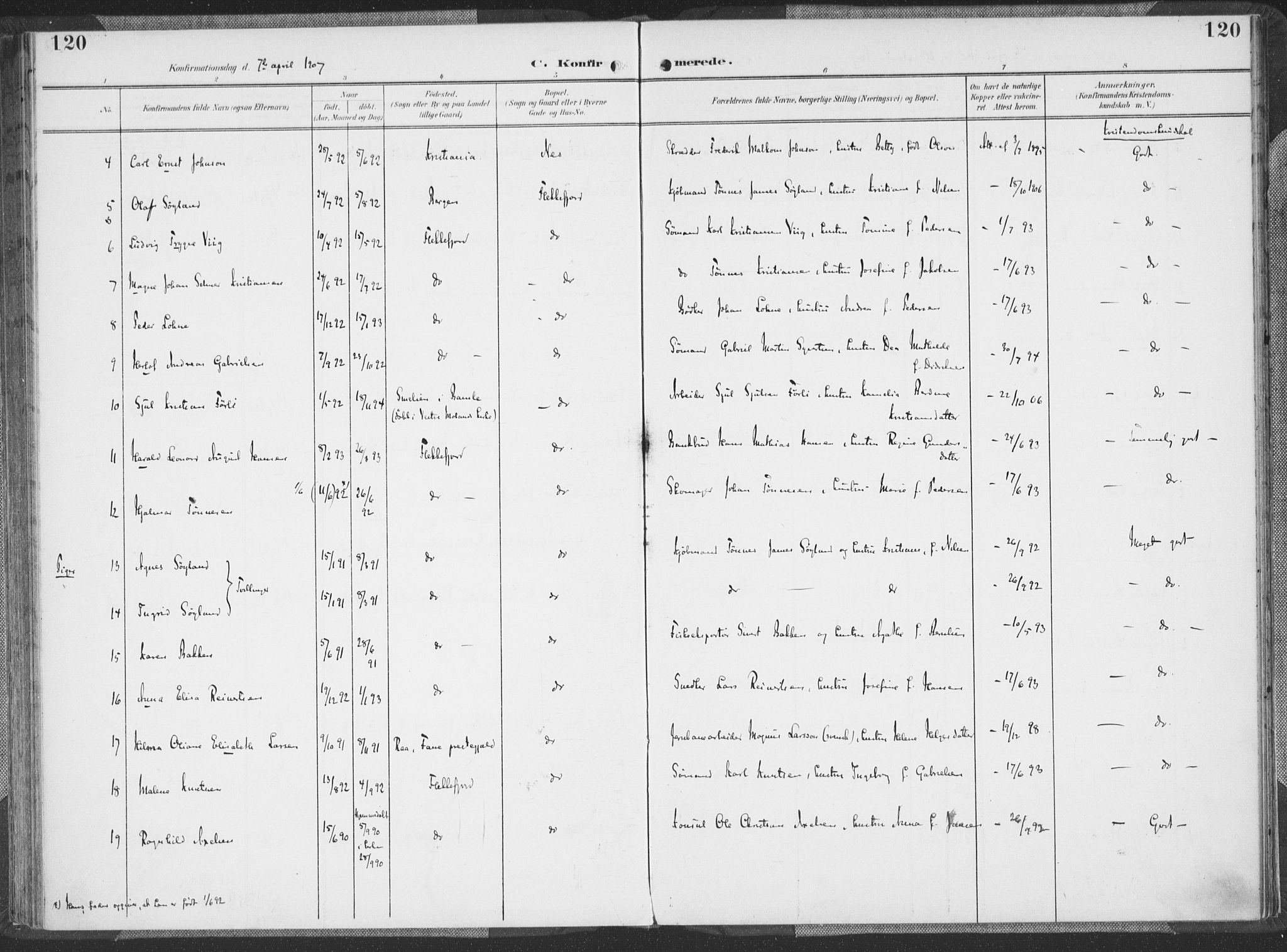 Flekkefjord sokneprestkontor, AV/SAK-1111-0012/F/Fa/Faa/L0002: Parish register (official) no. A 2, 1900-1912, p. 120