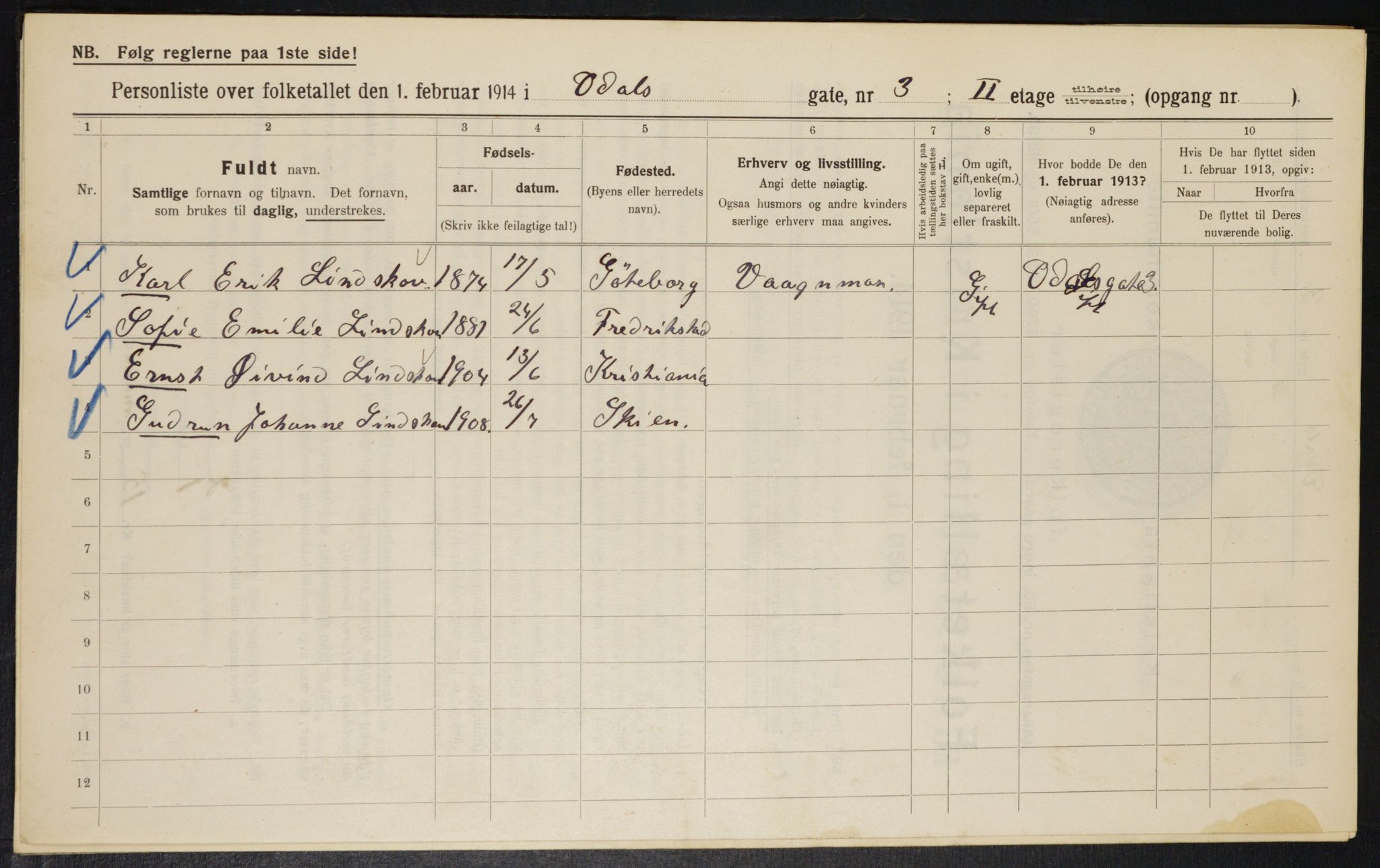 OBA, Municipal Census 1914 for Kristiania, 1914, p. 74404