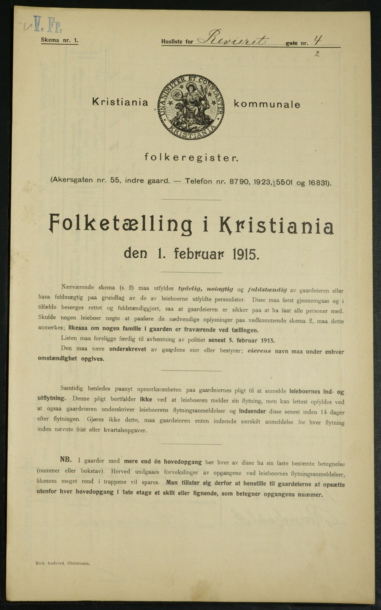 OBA, Municipal Census 1915 for Kristiania, 1915, p. 82601