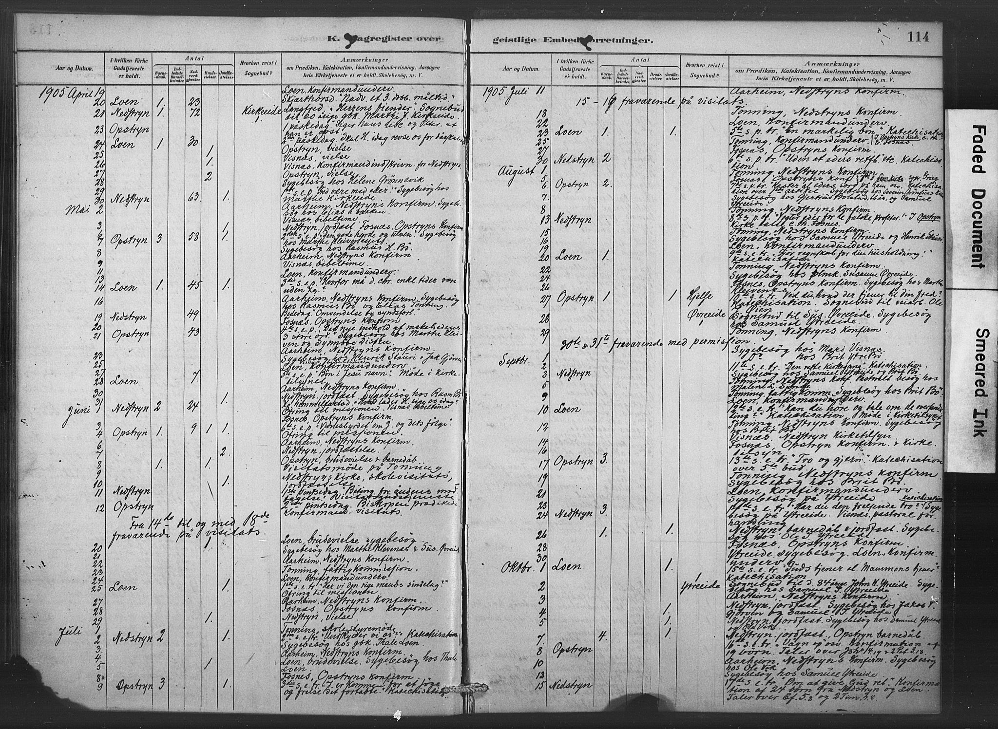 Stryn Sokneprestembete, AV/SAB-A-82501: Parish register (official) no. C 1, 1878-1907, p. 114