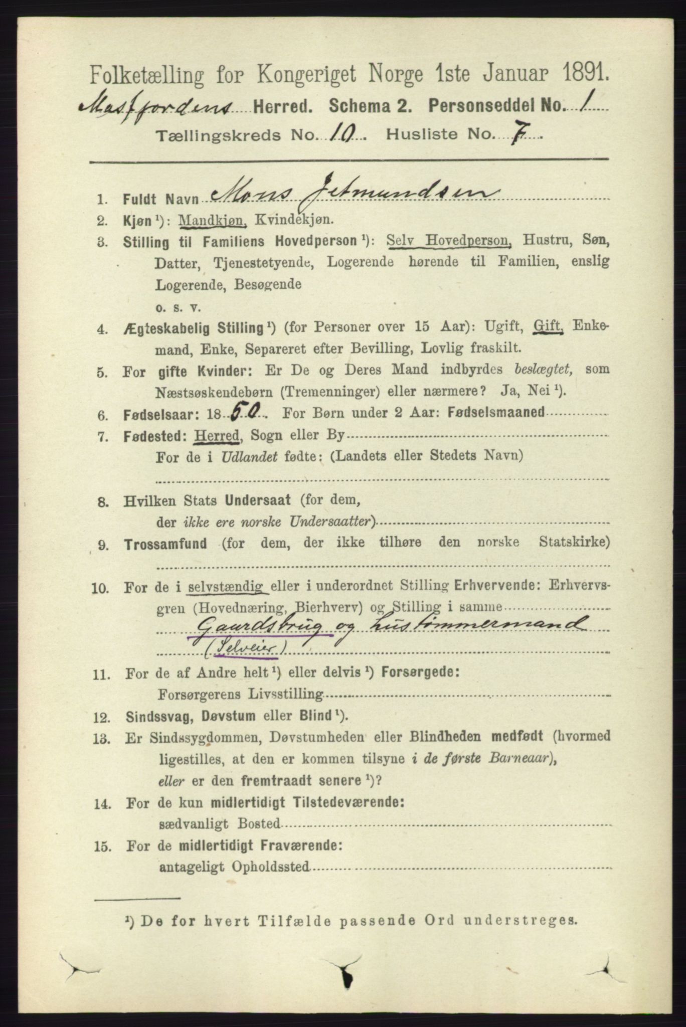 RA, 1891 census for 1266 Masfjorden, 1891, p. 2059