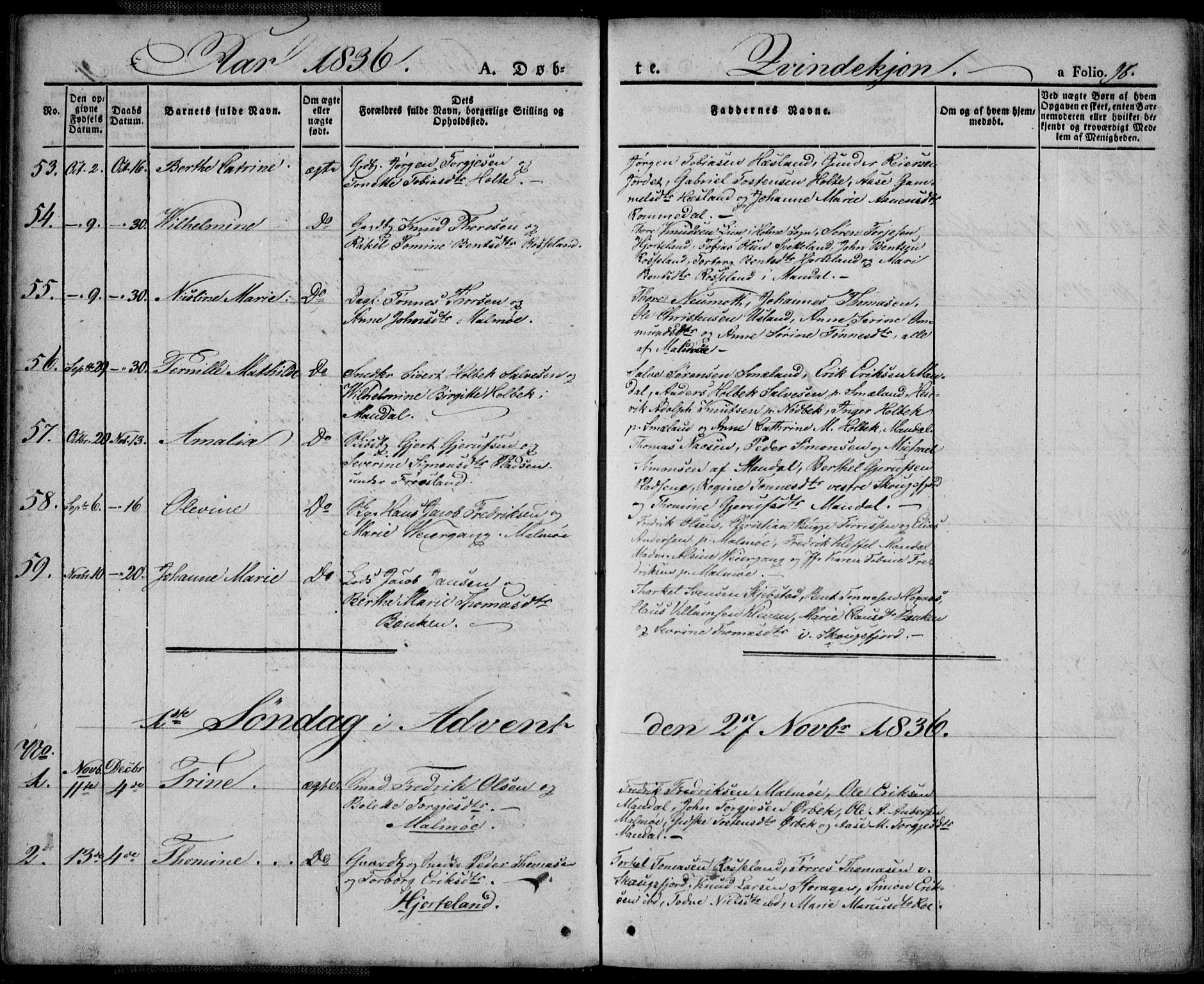 Mandal sokneprestkontor, AV/SAK-1111-0030/F/Fa/Faa/L0011: Parish register (official) no. A 11, 1830-1839, p. 98