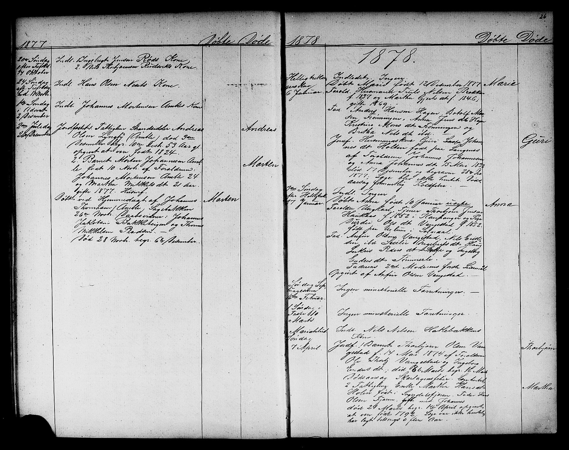 Sogndal sokneprestembete, SAB/A-81301/H/Hab/Habb/L0001: Parish register (copy) no. B 1, 1867-1907, p. 26