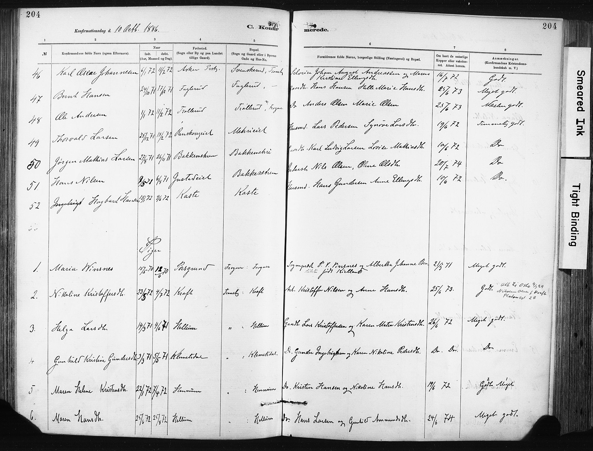 Lier kirkebøker, AV/SAKO-A-230/F/Fa/L0015: Parish register (official) no. I 15, 1883-1894, p. 204