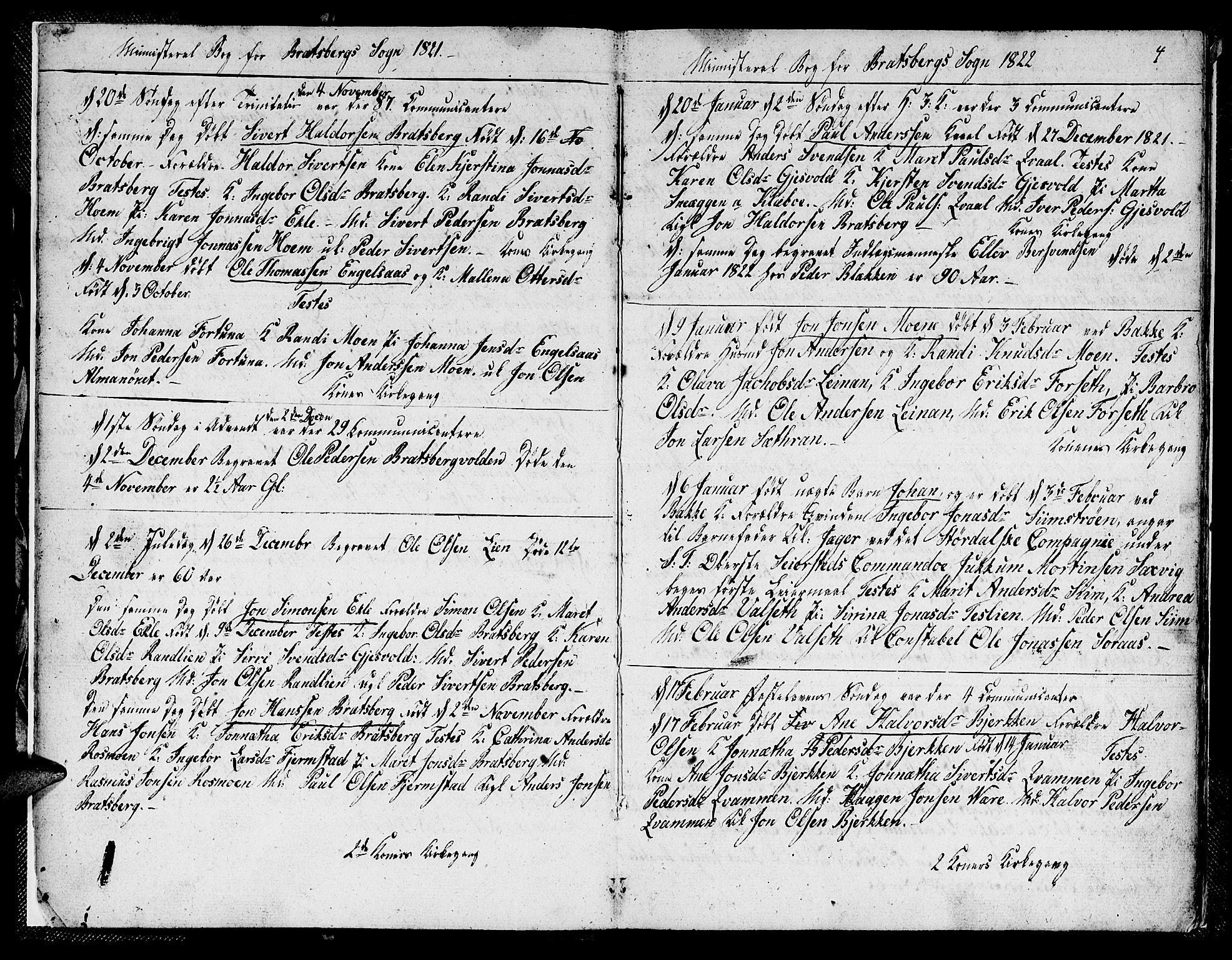 Ministerialprotokoller, klokkerbøker og fødselsregistre - Sør-Trøndelag, SAT/A-1456/608/L0337: Parish register (copy) no. 608C03, 1821-1831, p. 4