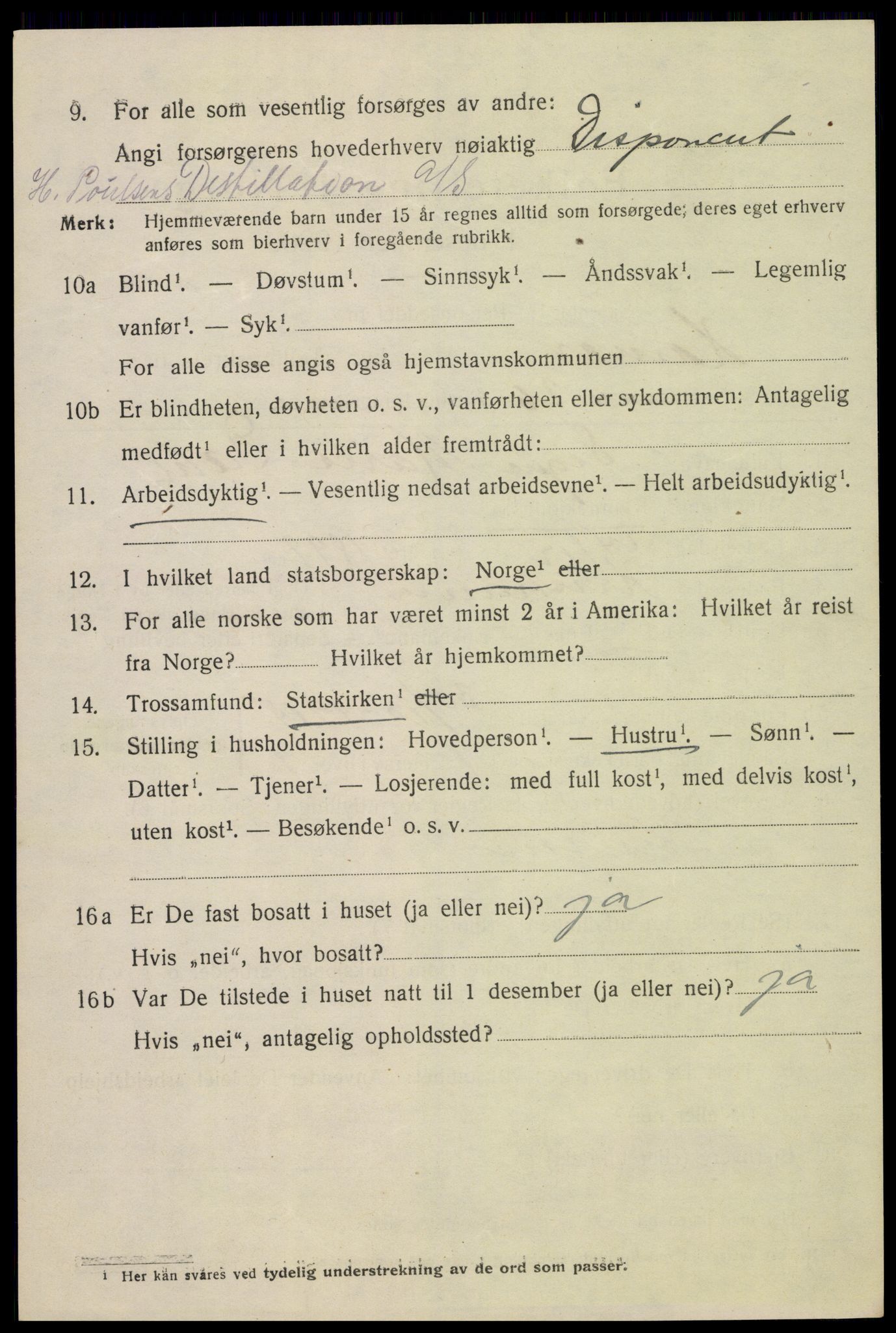 SAH, 1920 census for Hamar, 1920, p. 9062