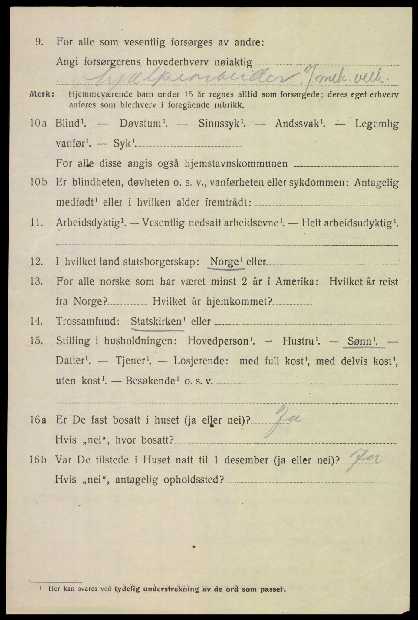 SAK, 1920 census for Arendal, 1920, p. 29797