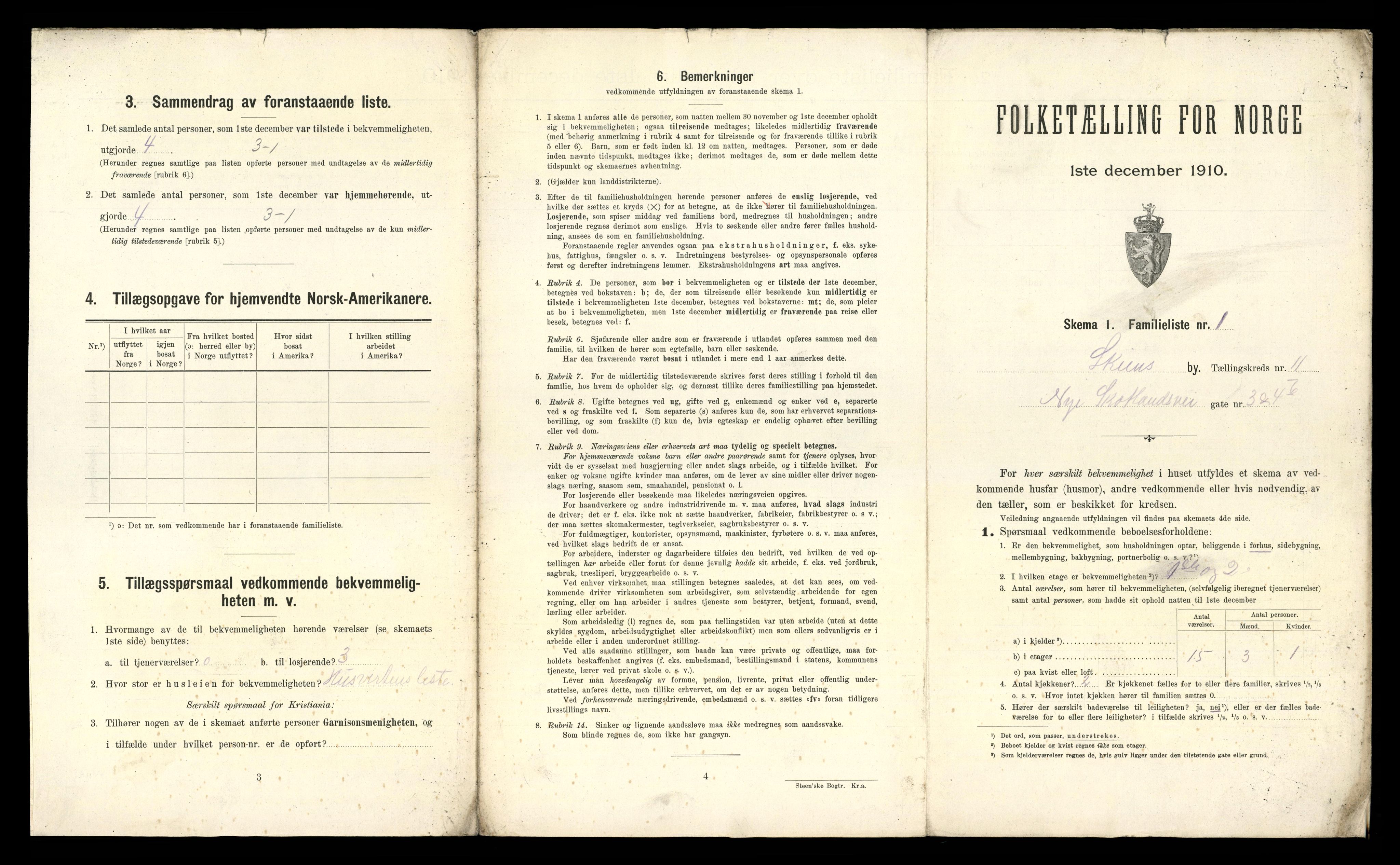 RA, 1910 census for Skien, 1910, p. 6662