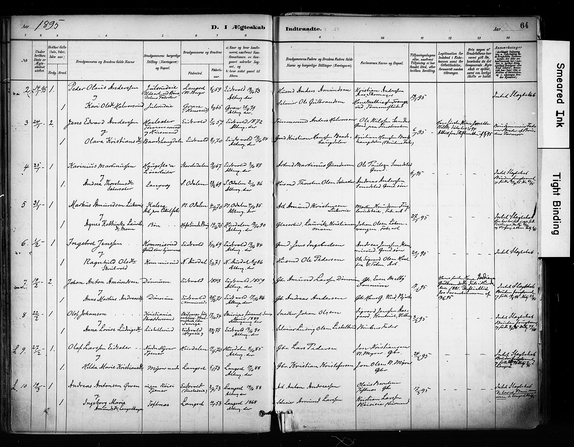 Eidsvoll prestekontor Kirkebøker, SAO/A-10888/F/Fa/L0003: Parish register (official) no. I 3, 1882-1895, p. 64