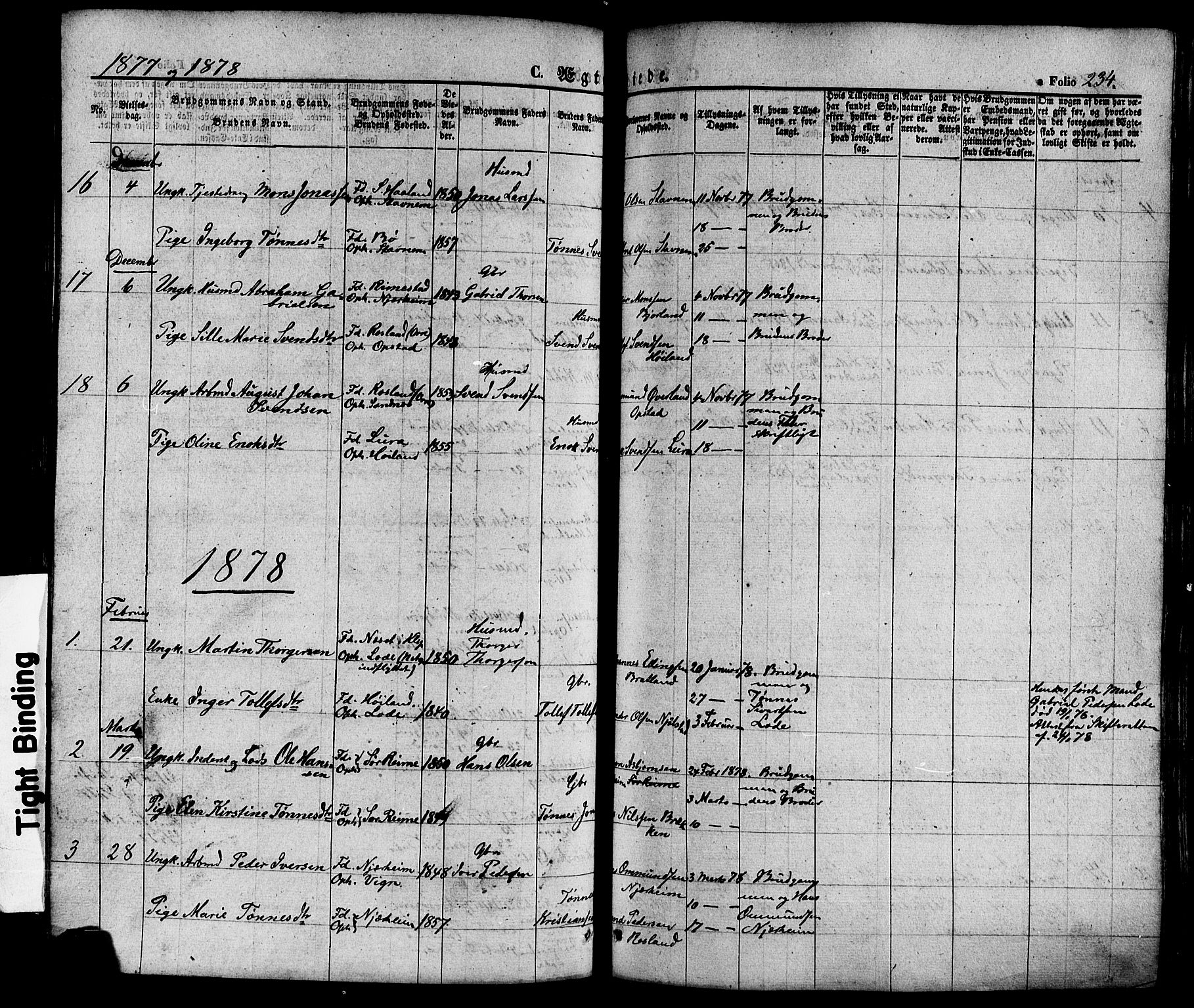 Hå sokneprestkontor, AV/SAST-A-101801/001/30BA/L0008: Parish register (official) no. A 7, 1853-1878, p. 234