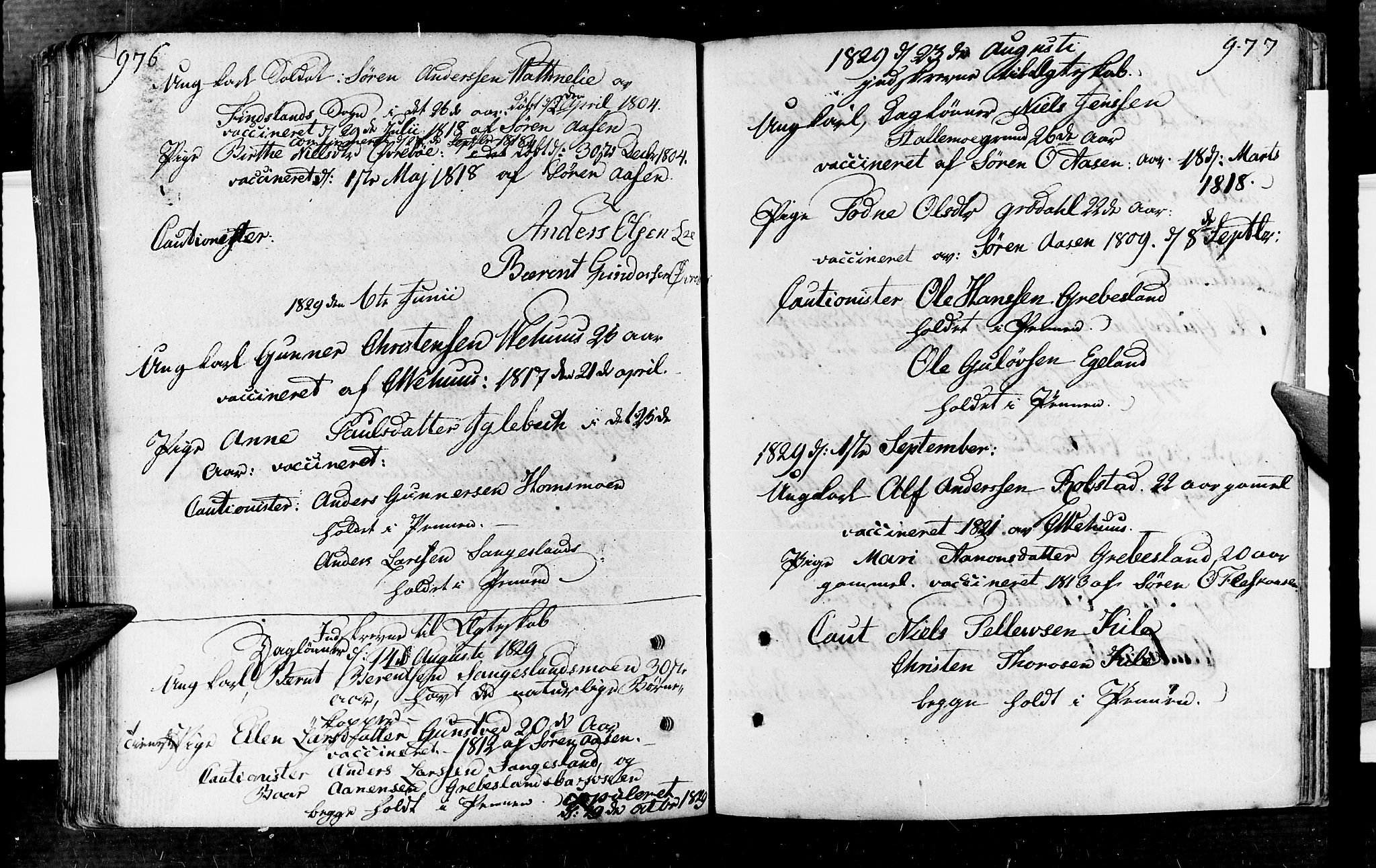 Vennesla sokneprestkontor, SAK/1111-0045/Fa/Fac/L0002: Parish register (official) no. A 2, 1785-1834, p. 976-977