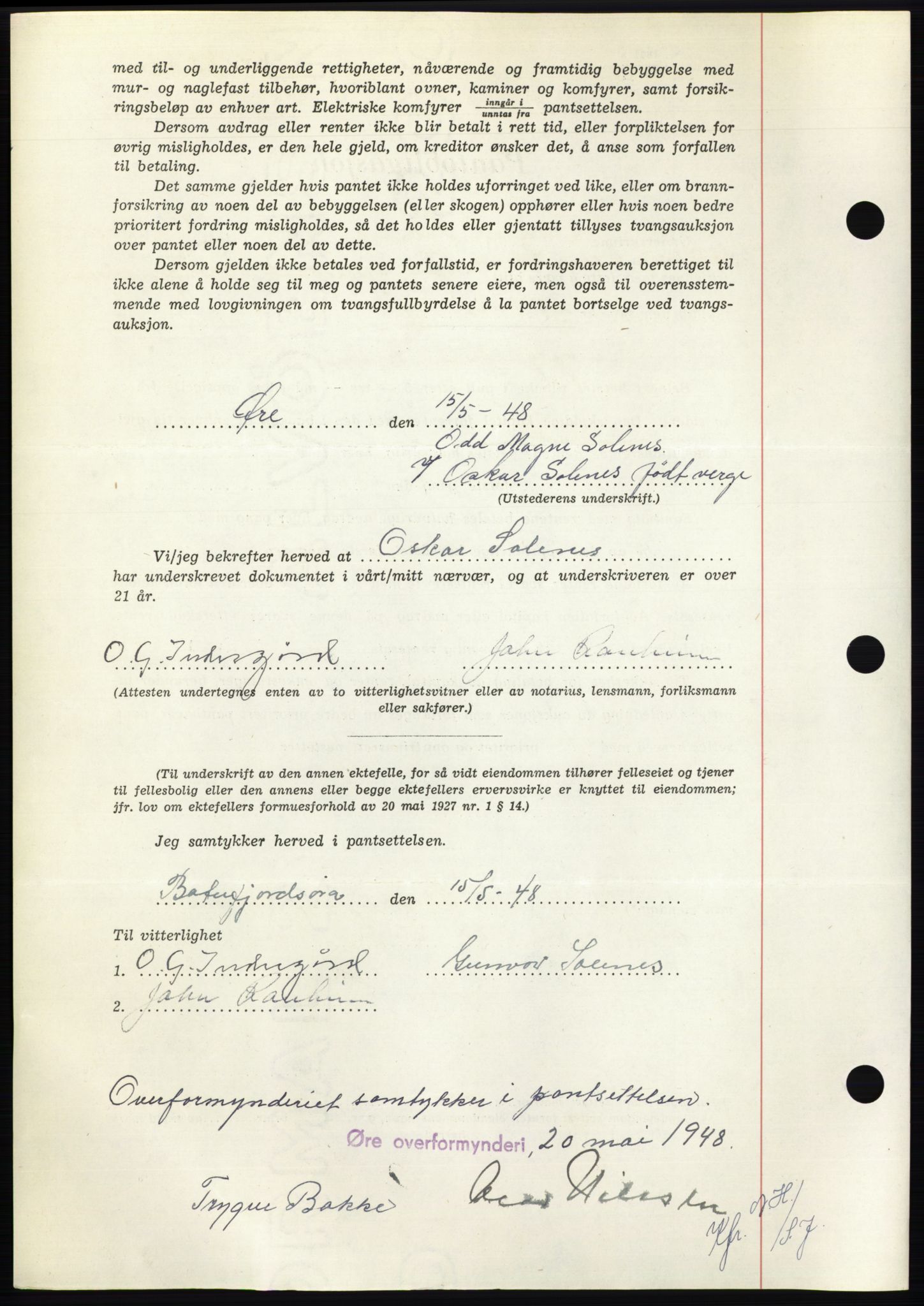 Nordmøre sorenskriveri, AV/SAT-A-4132/1/2/2Ca: Mortgage book no. B98, 1948-1948, Diary no: : 1333/1948