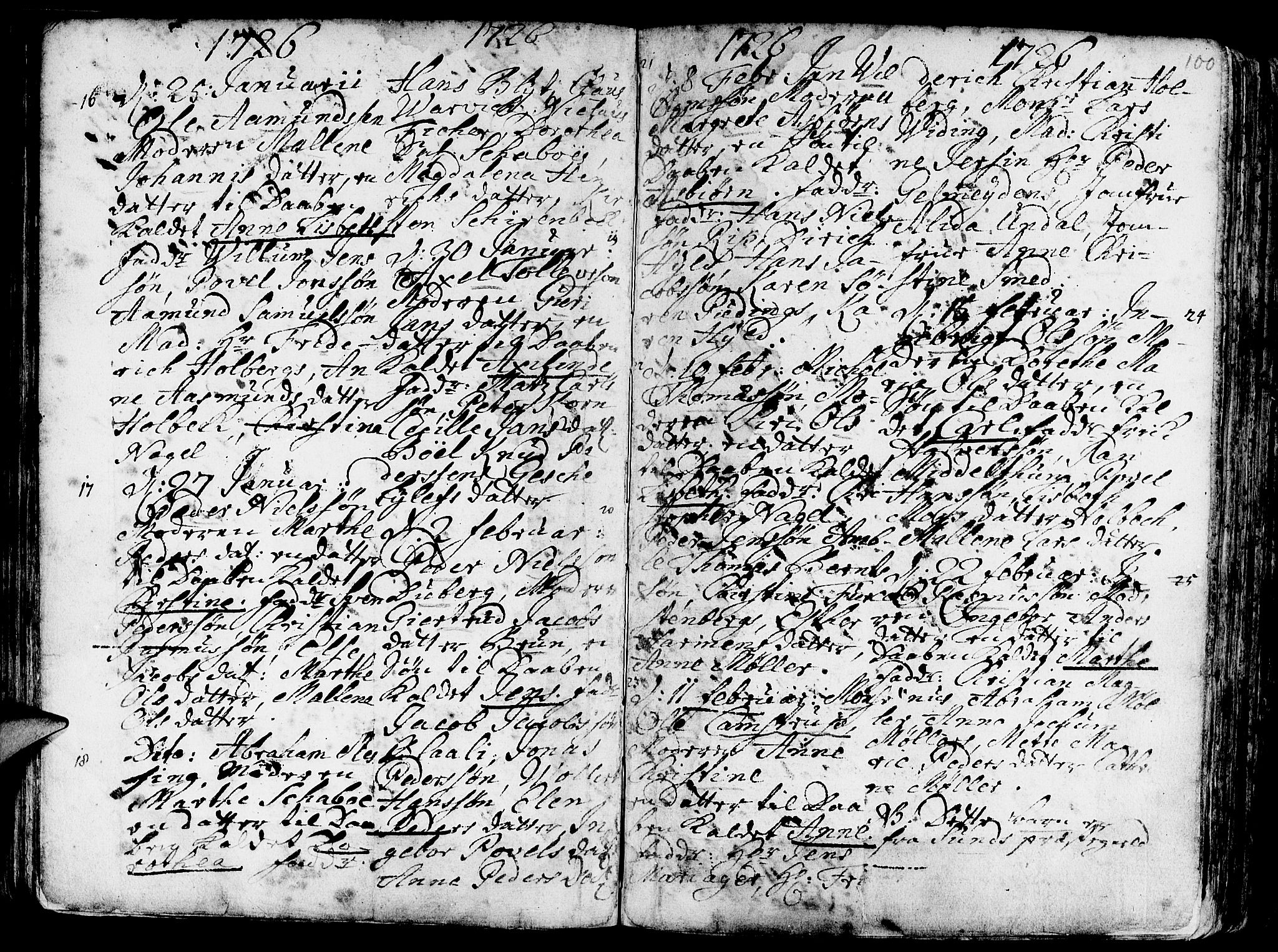 Nykirken Sokneprestembete, AV/SAB-A-77101/H/Haa/L0003: Parish register (official) no. A 3, 1717-1764, p. 100