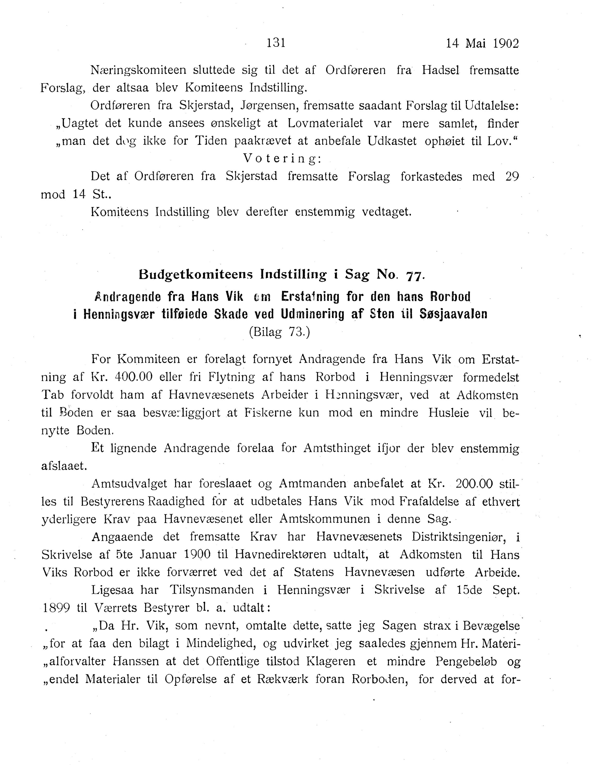 Nordland Fylkeskommune. Fylkestinget, AIN/NFK-17/176/A/Ac/L0025: Fylkestingsforhandlinger 1902, 1902