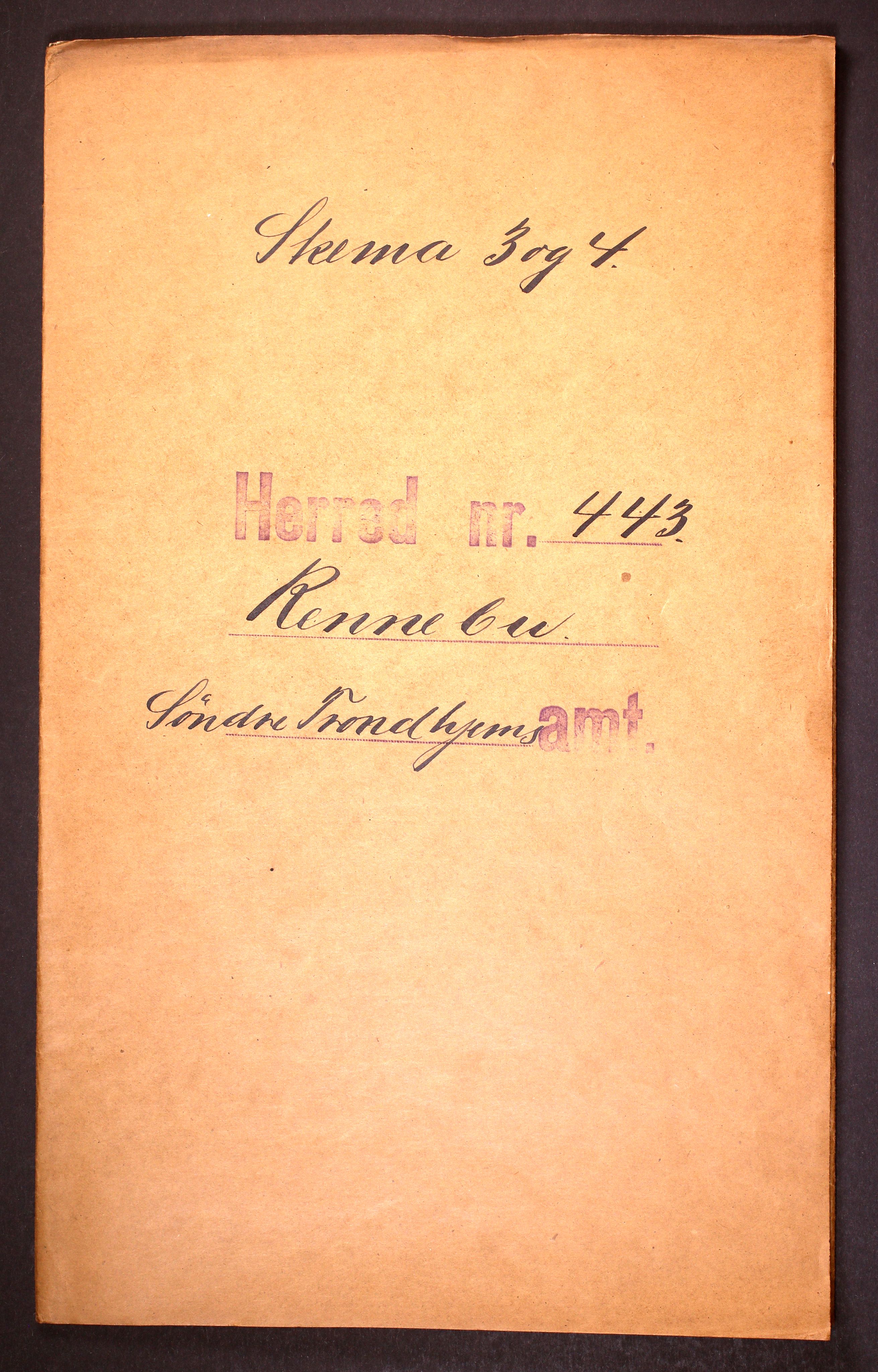 RA, 1910 census for Rennebu, 1910, p. 1