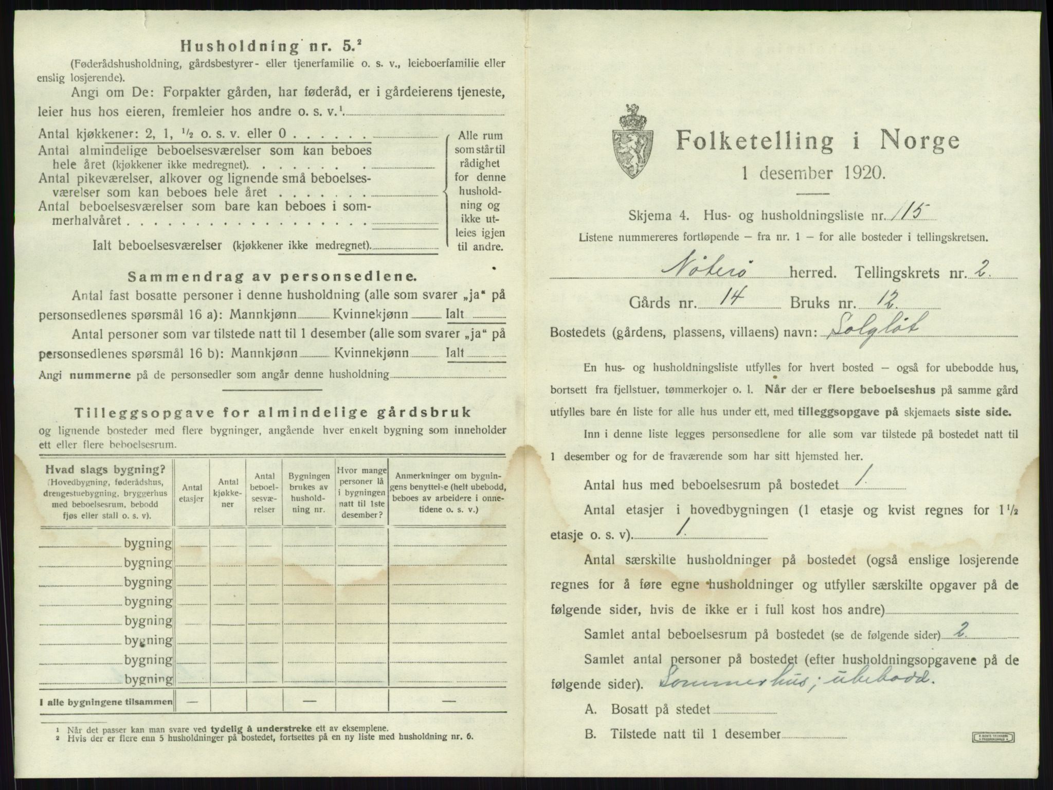 SAKO, 1920 census for Nøtterøy, 1920, p. 483