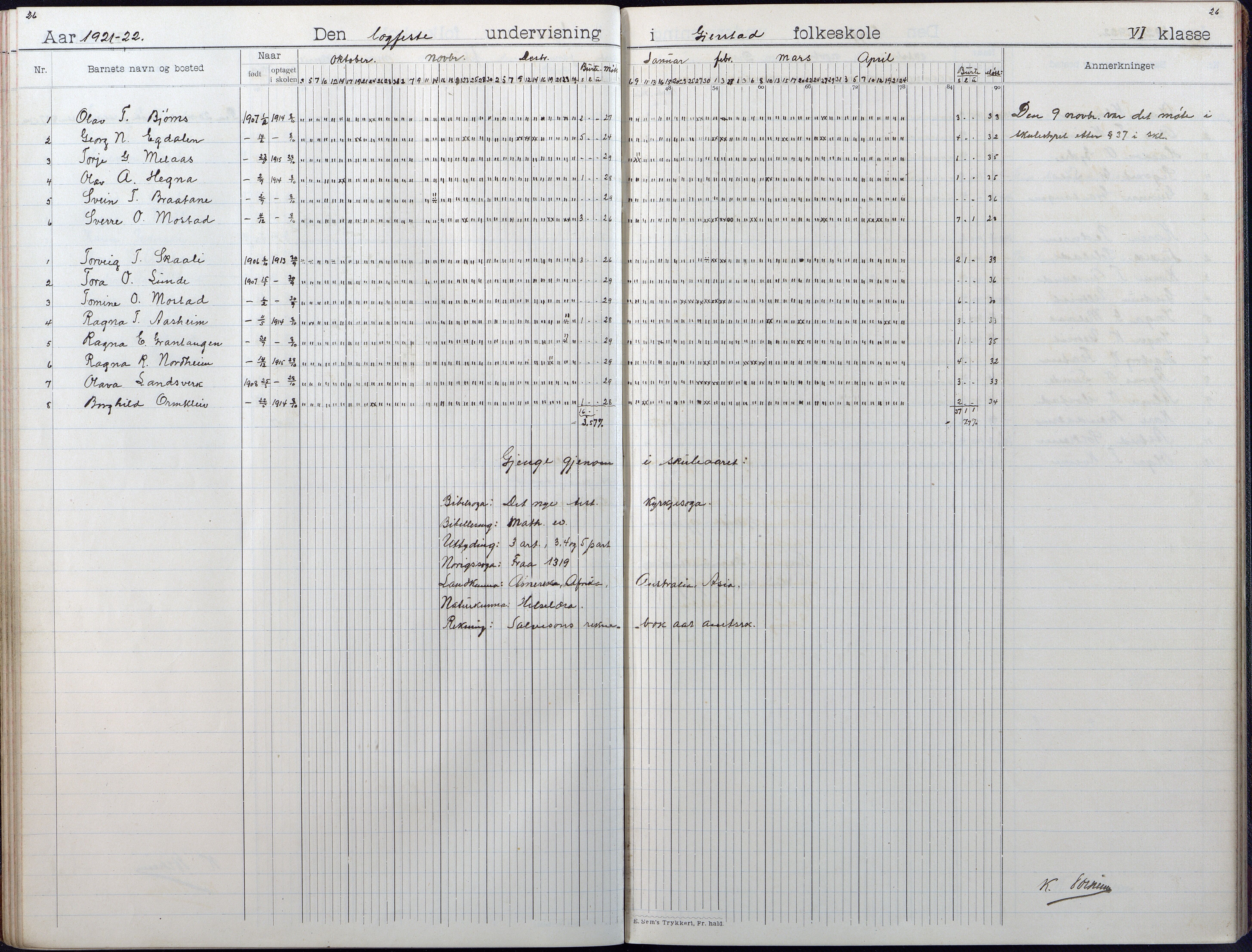 Gjerstad Kommune, Gjerstad Skole, AAKS/KA0911-550a/F01/L0010: Dagbok, 1908-1934, p. 26