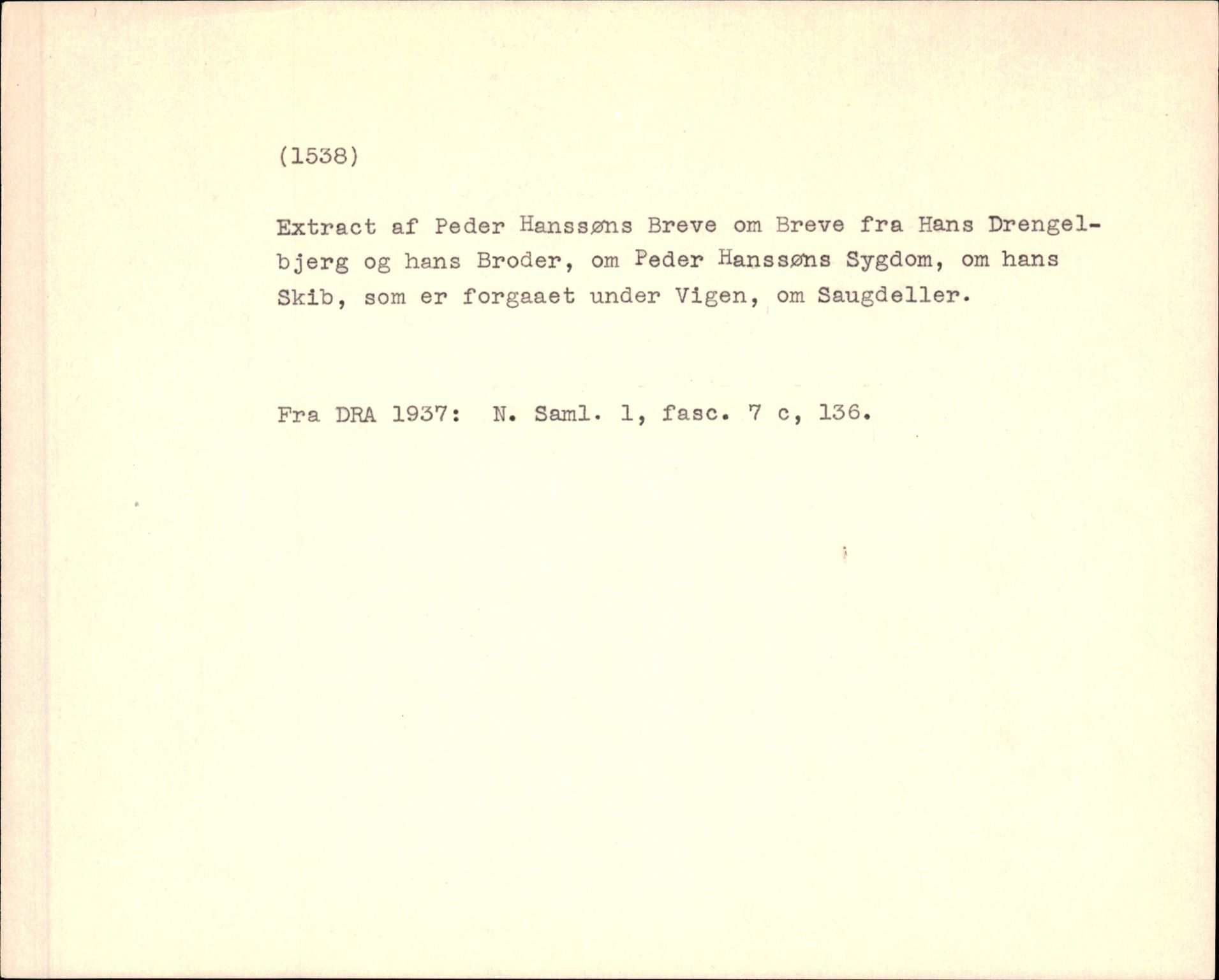 Riksarkivets diplomsamling, AV/RA-EA-5965/F35/F35f/L0002: Regestsedler: Diplomer fra DRA 1937 og 1996, p. 785