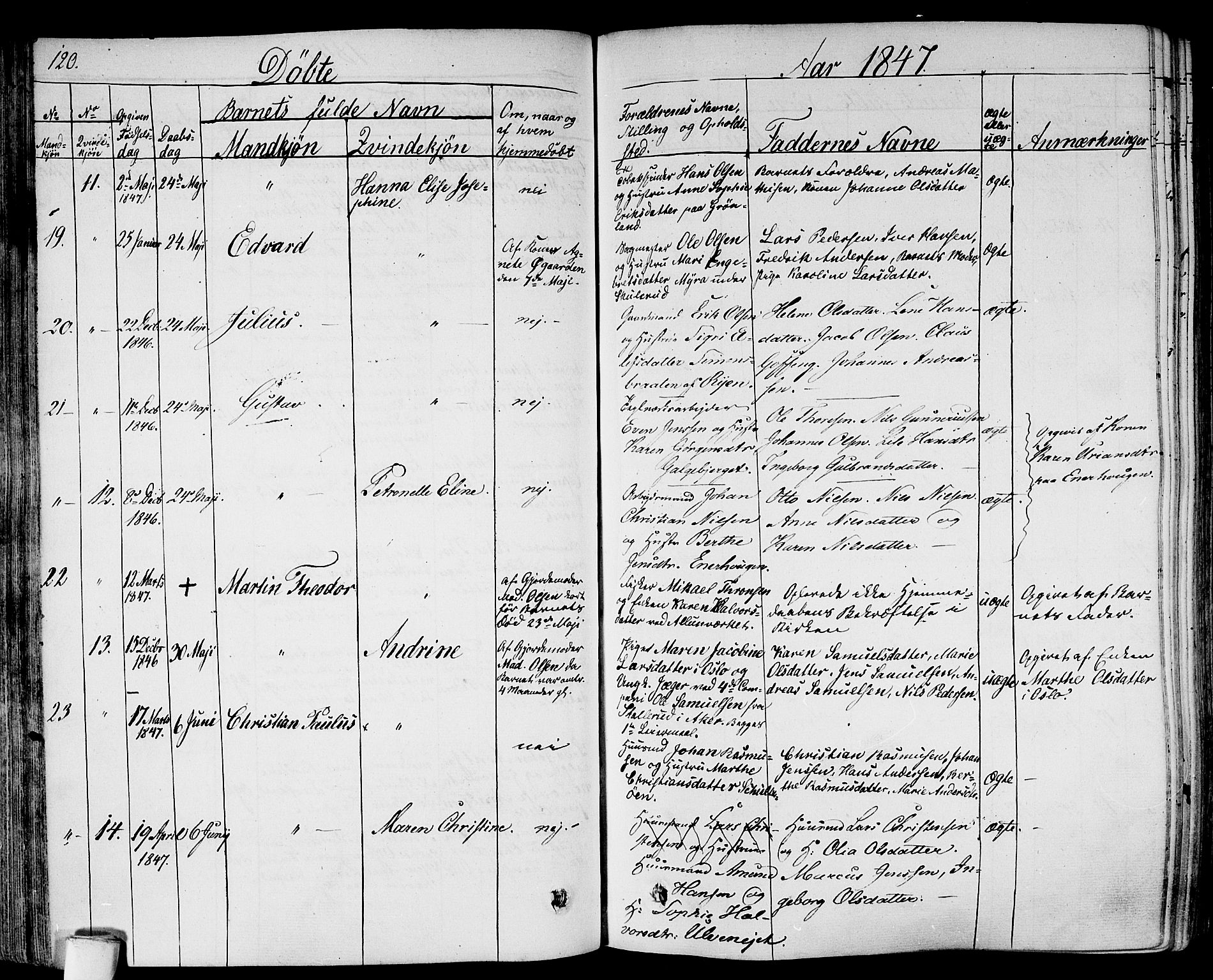 Gamlebyen prestekontor Kirkebøker, SAO/A-10884/F/Fa/L0003: Parish register (official) no. 3, 1829-1849, p. 120