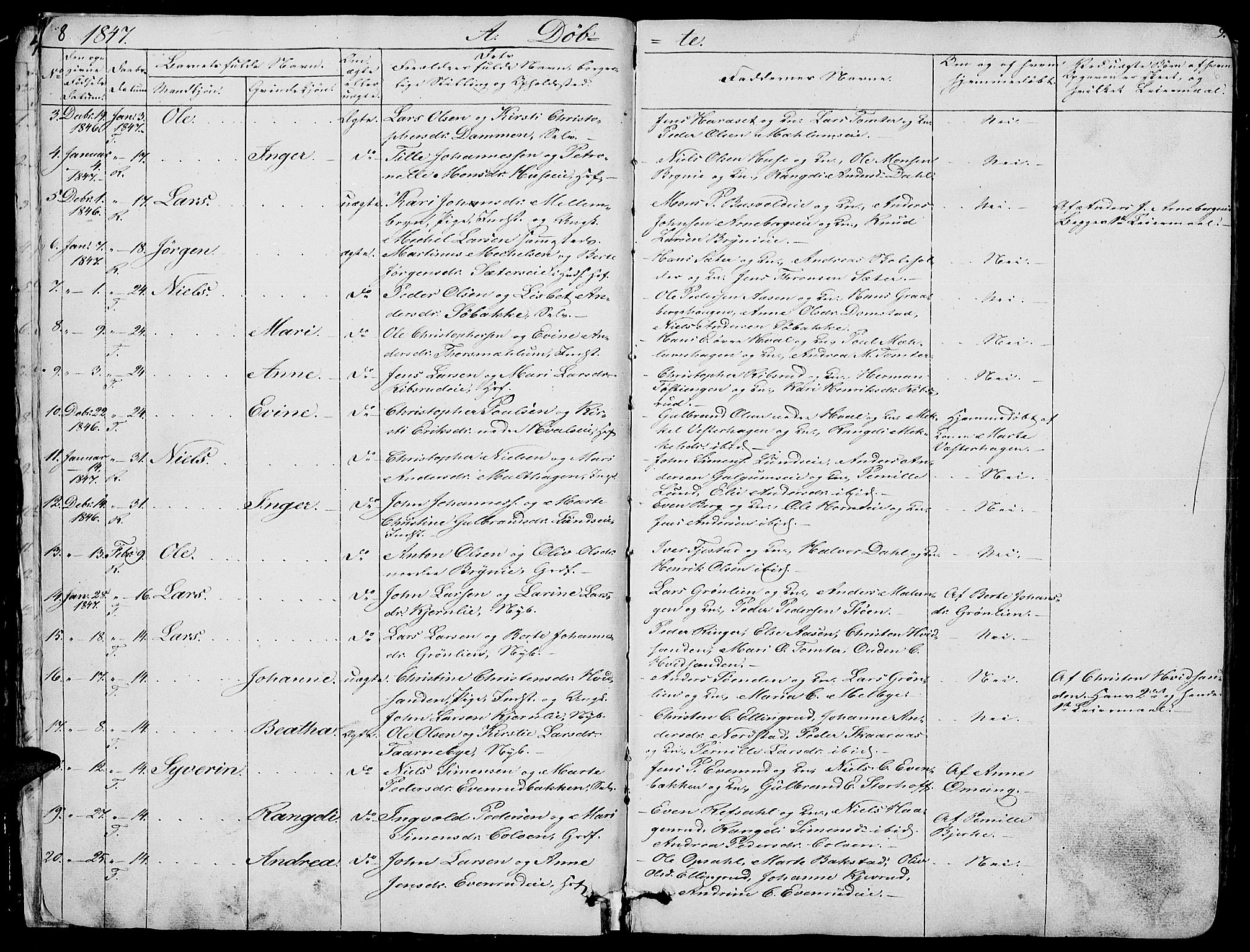 Romedal prestekontor, SAH/PREST-004/L/L0009: Parish register (copy) no. 9, 1846-1866, p. 8