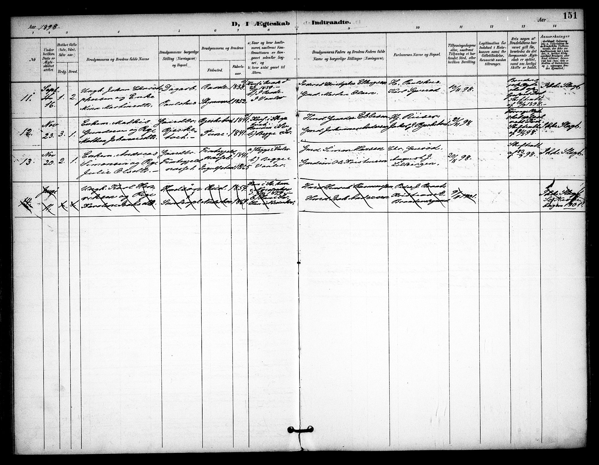 Våler prestekontor Kirkebøker, AV/SAO-A-11083/F/Fa/L0011: Parish register (official) no. I 11, 1893-1909, p. 151