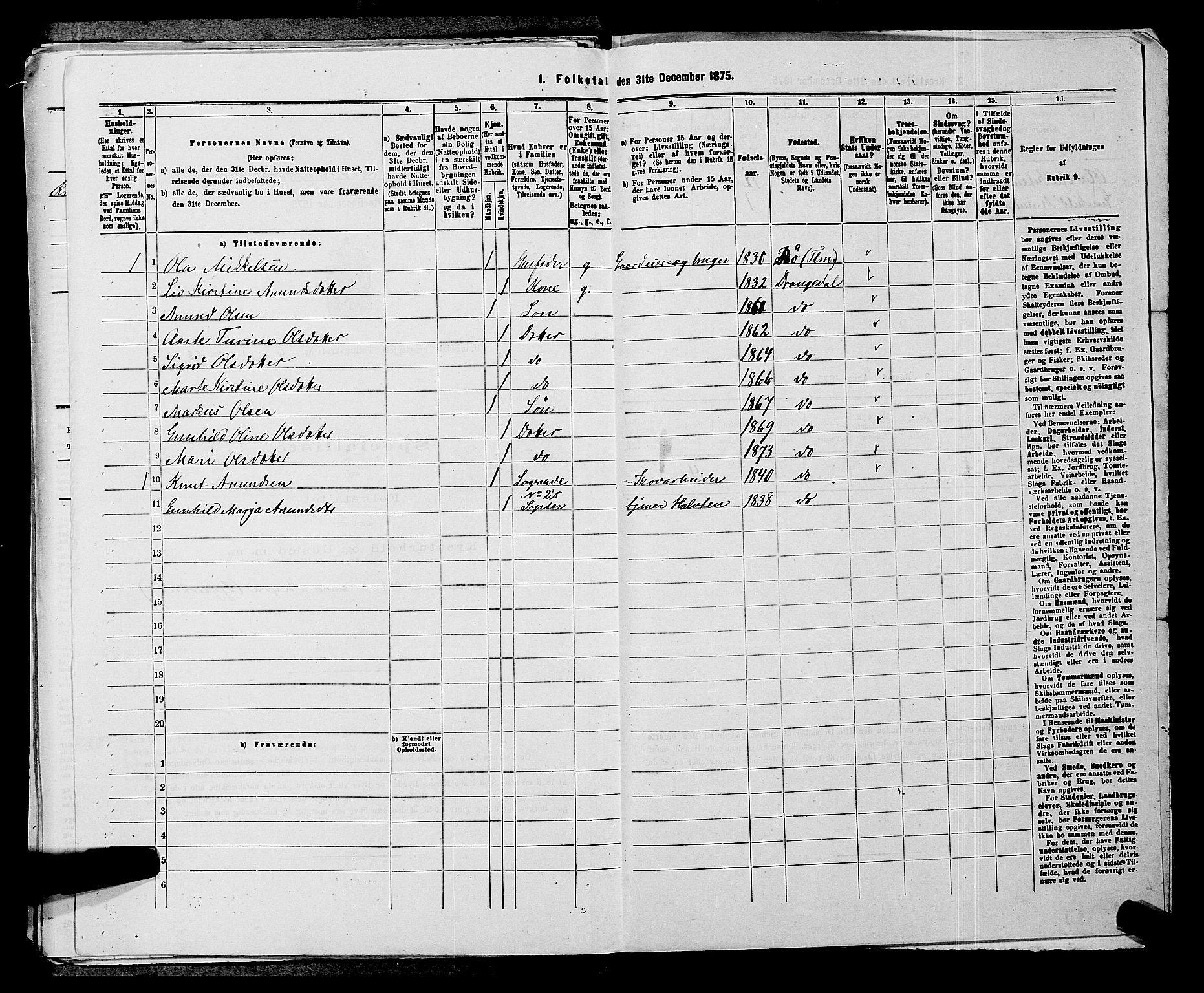 SAKO, 1875 census for 0817P Drangedal, 1875, p. 472
