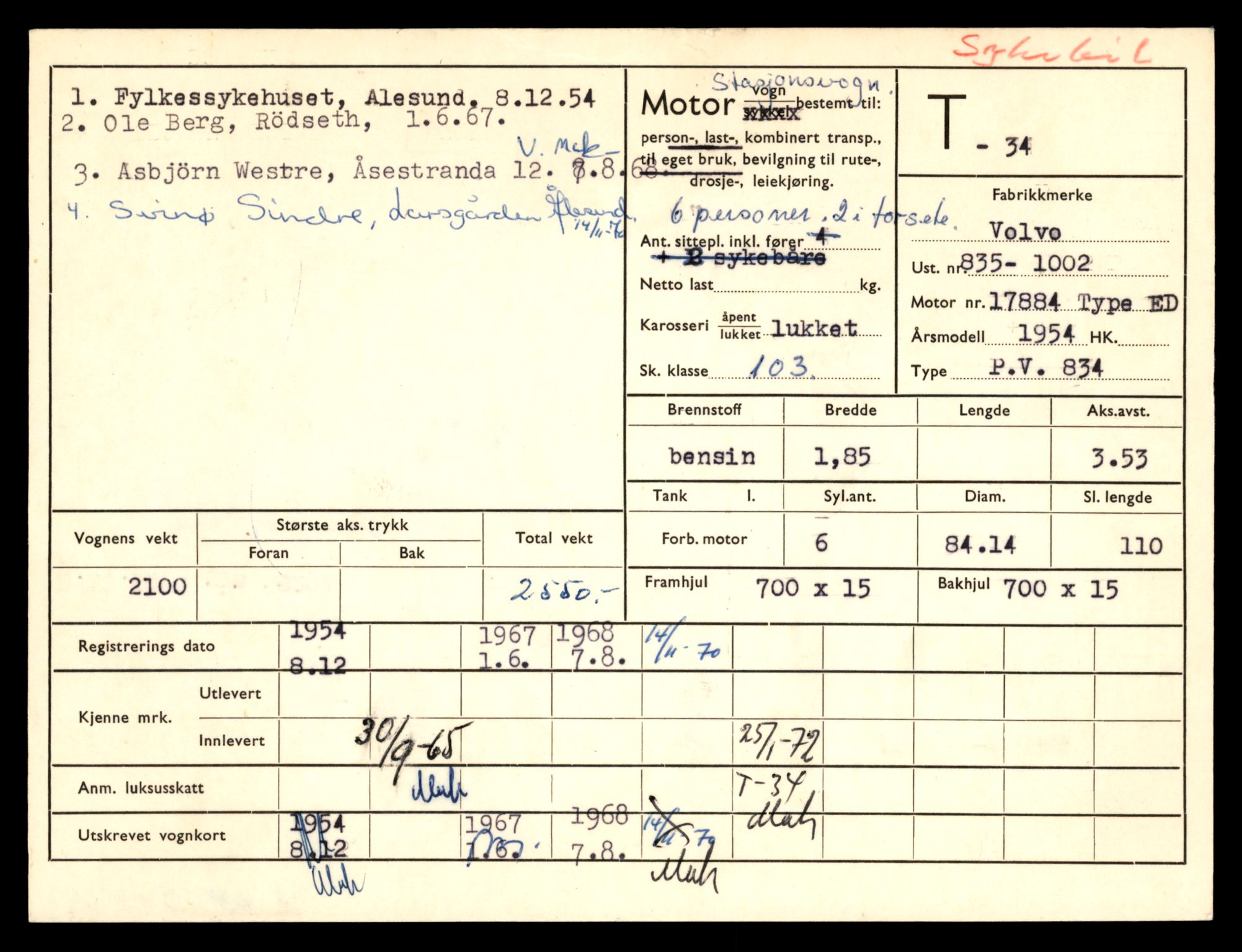 Møre og Romsdal vegkontor - Ålesund trafikkstasjon, AV/SAT-A-4099/F/Fe/L0001: Registreringskort for kjøretøy T 3 - T 127, 1927-1998, p. 733