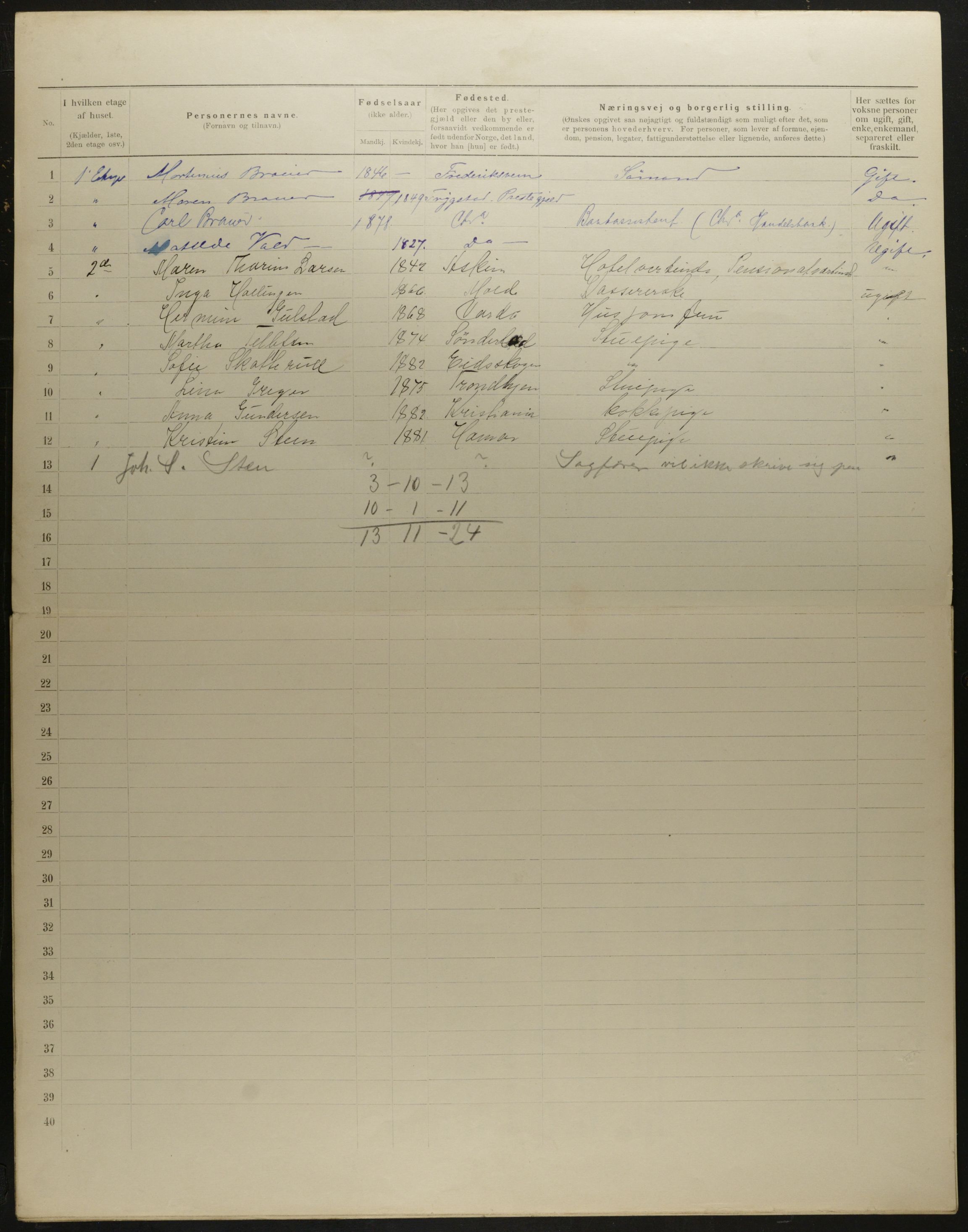 OBA, Municipal Census 1901 for Kristiania, 1901, p. 8303