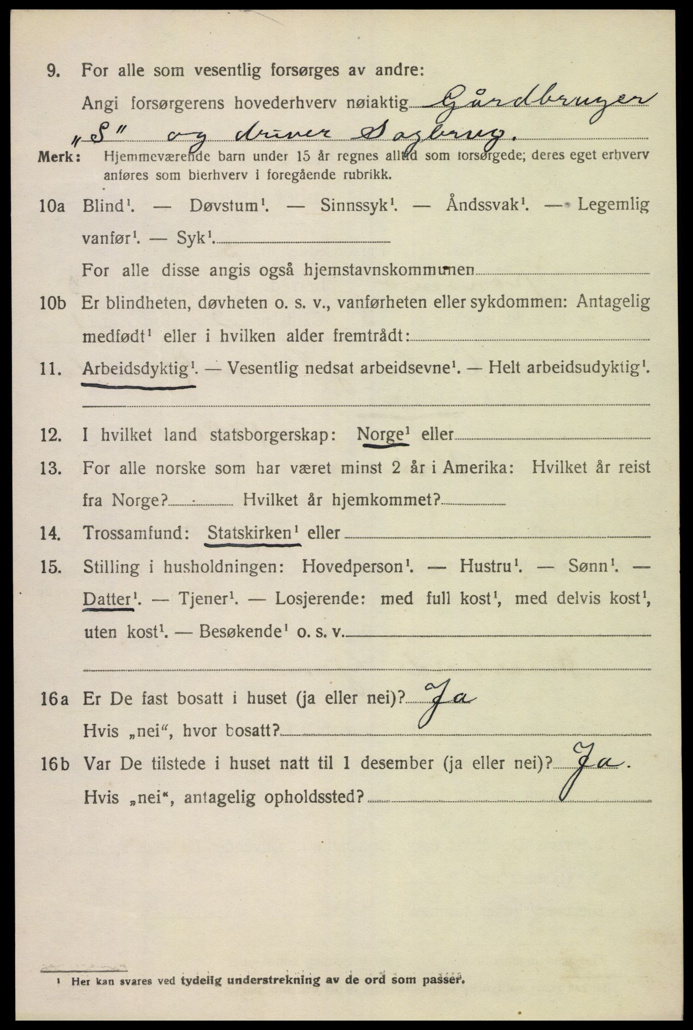 SAK, 1920 census for Konsmo, 1920, p. 1297