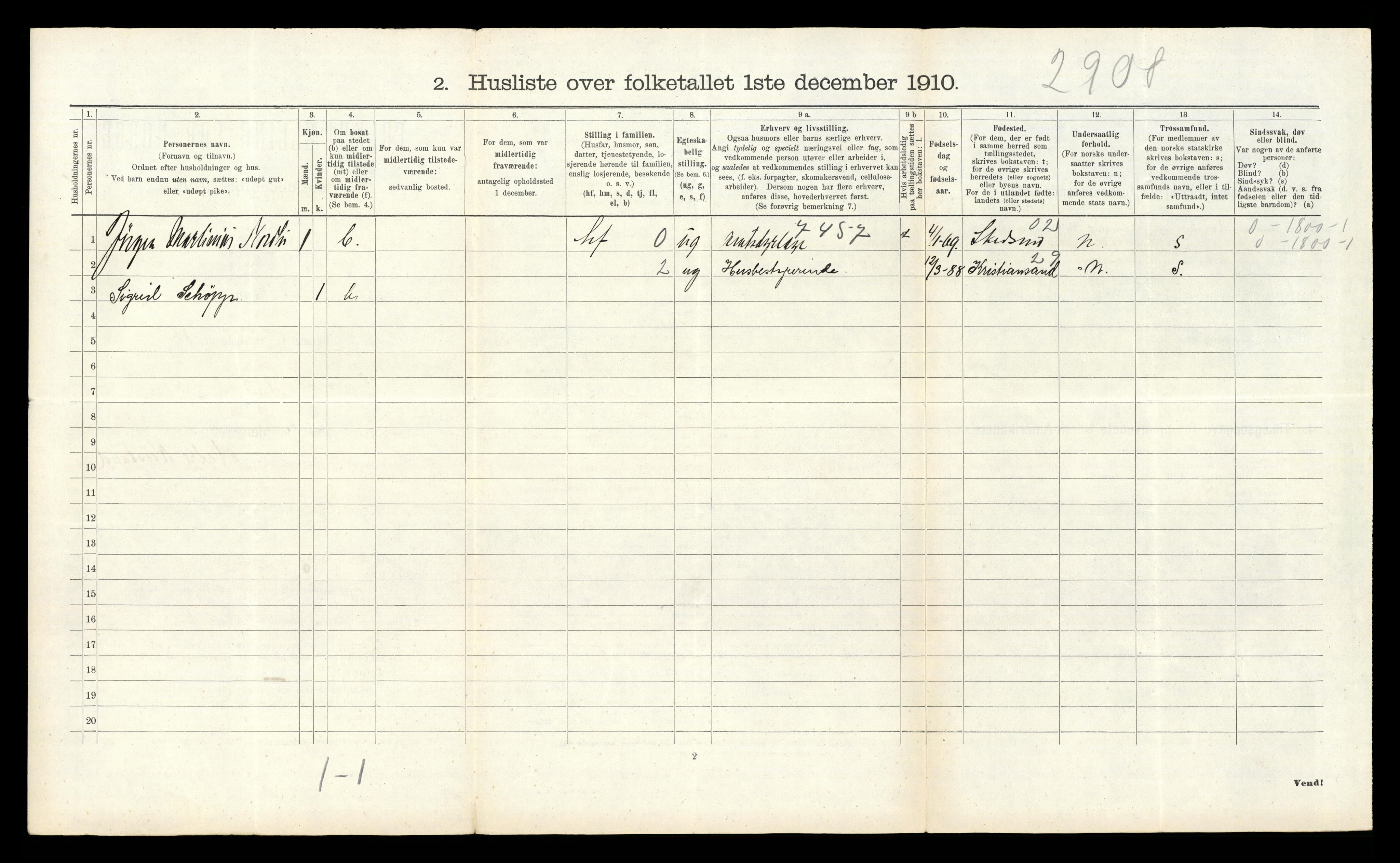 RA, 1910 census for Nore, 1910, p. 290