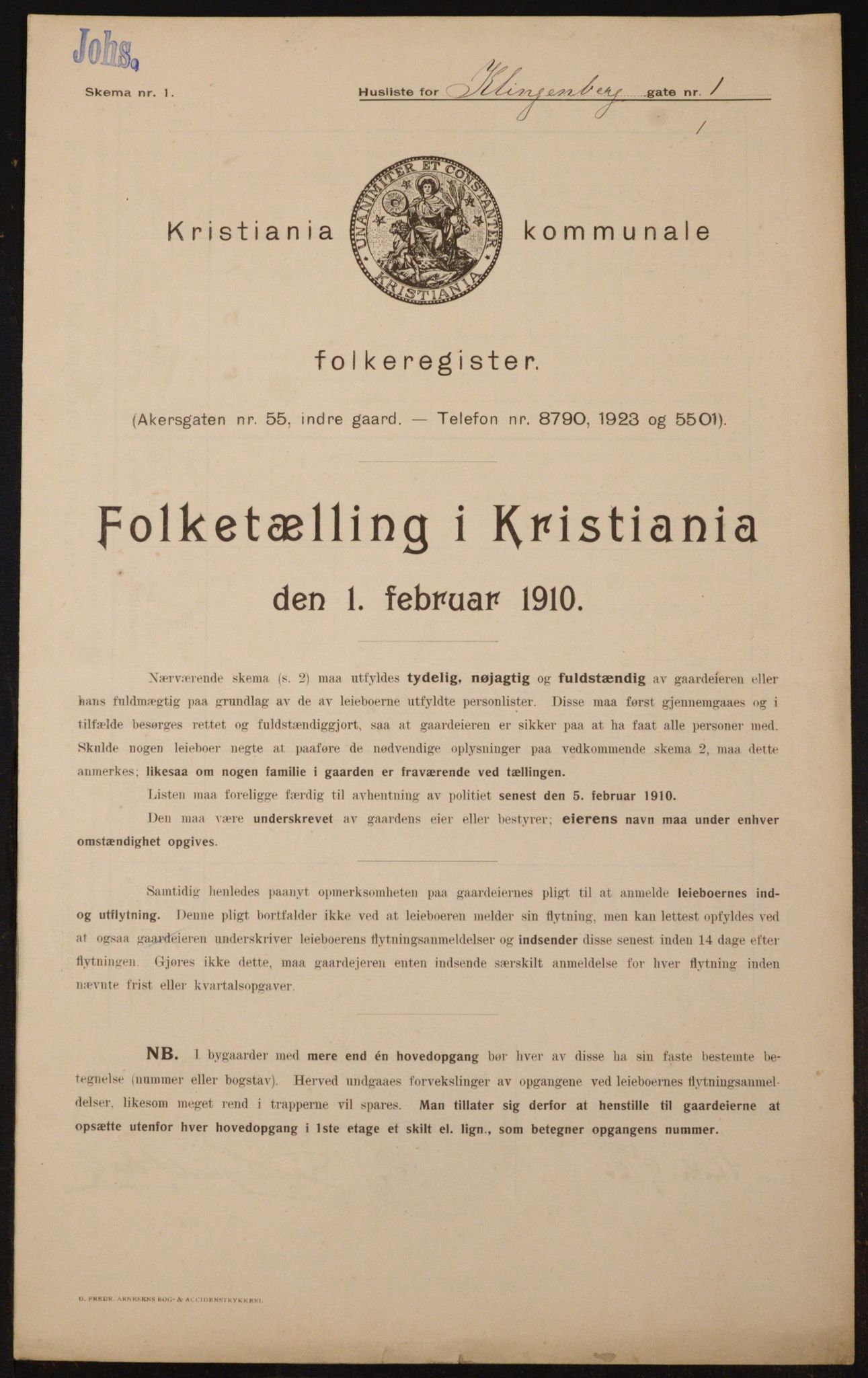 OBA, Municipal Census 1910 for Kristiania, 1910, p. 50390