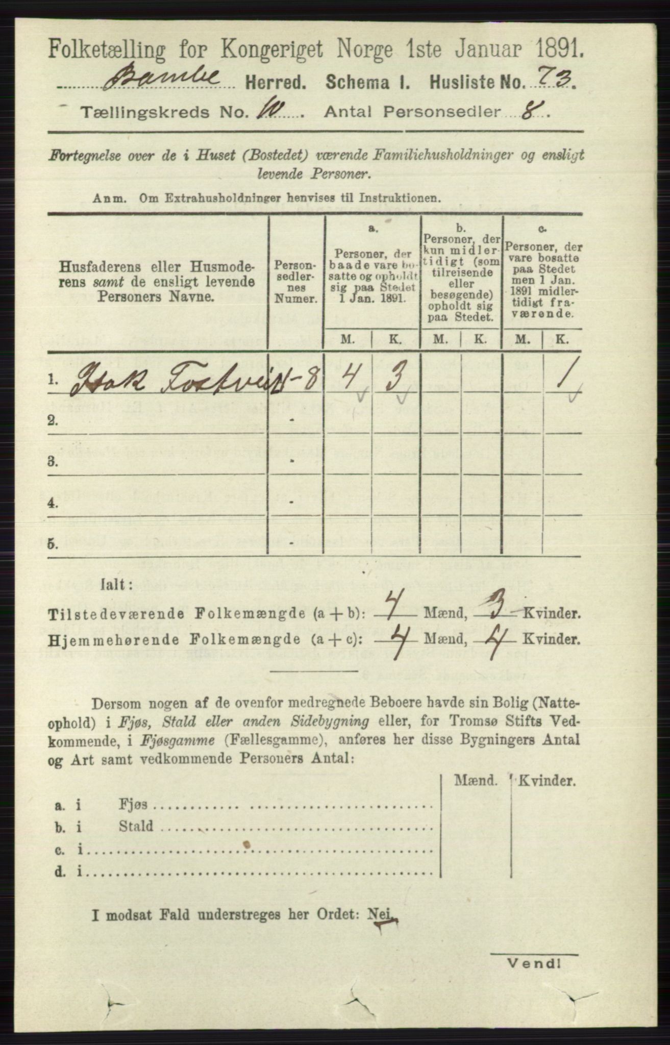 RA, 1891 census for 0814 Bamble, 1891, p. 5775