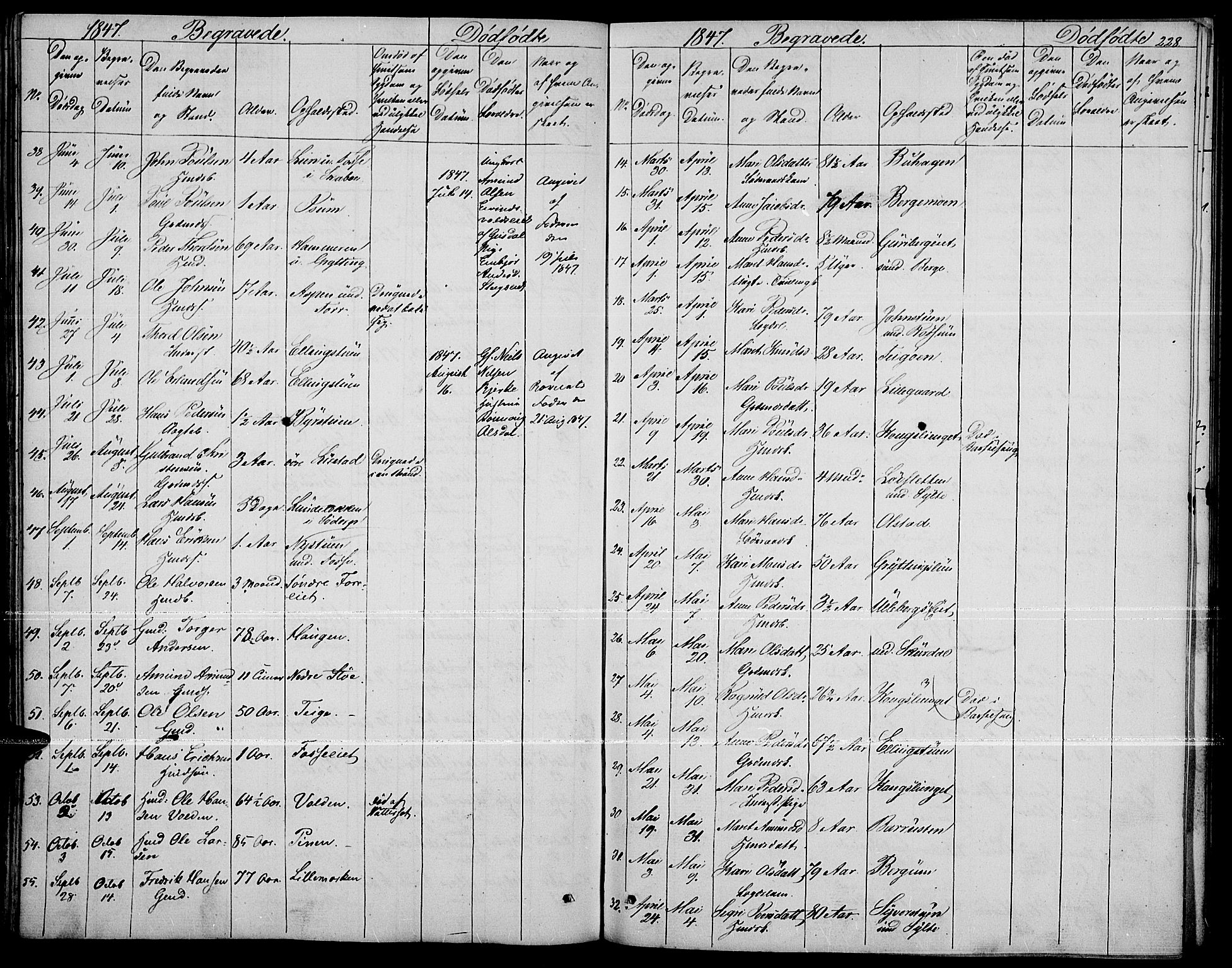 Fron prestekontor, SAH/PREST-078/H/Ha/Haa/L0004: Parish register (official) no. 4, 1839-1848, p. 228