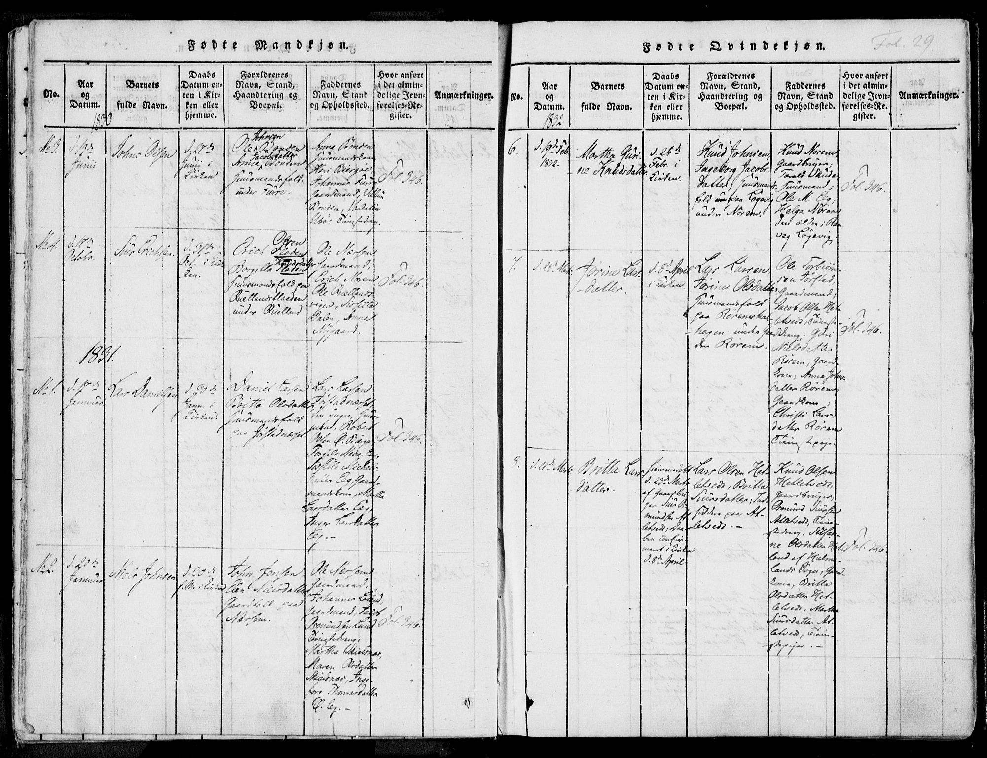 Nedstrand sokneprestkontor, AV/SAST-A-101841/01/IV: Parish register (official) no. A 7, 1816-1870, p. 29