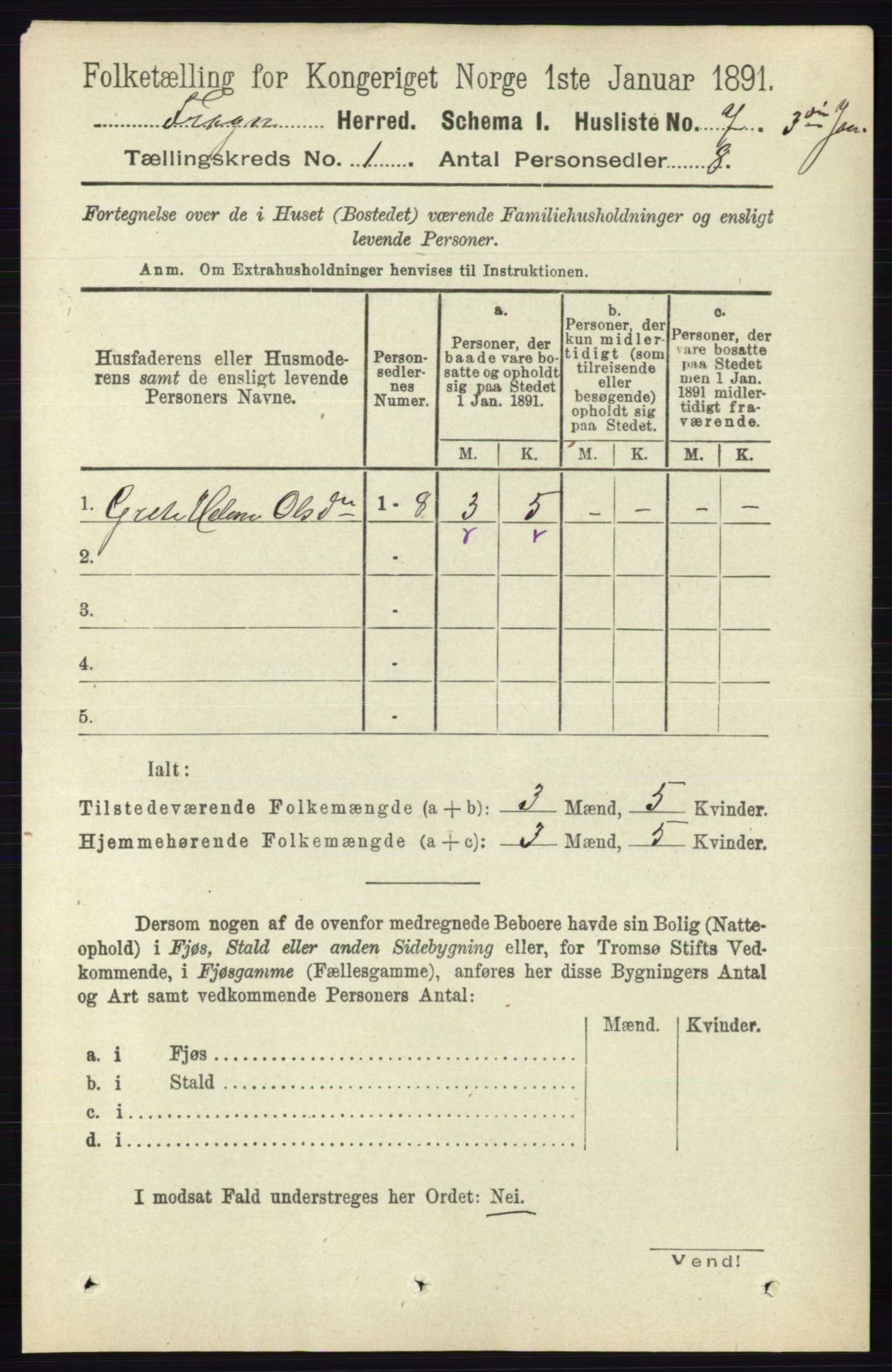RA, 1891 census for 0215 Frogn, 1891, p. 22
